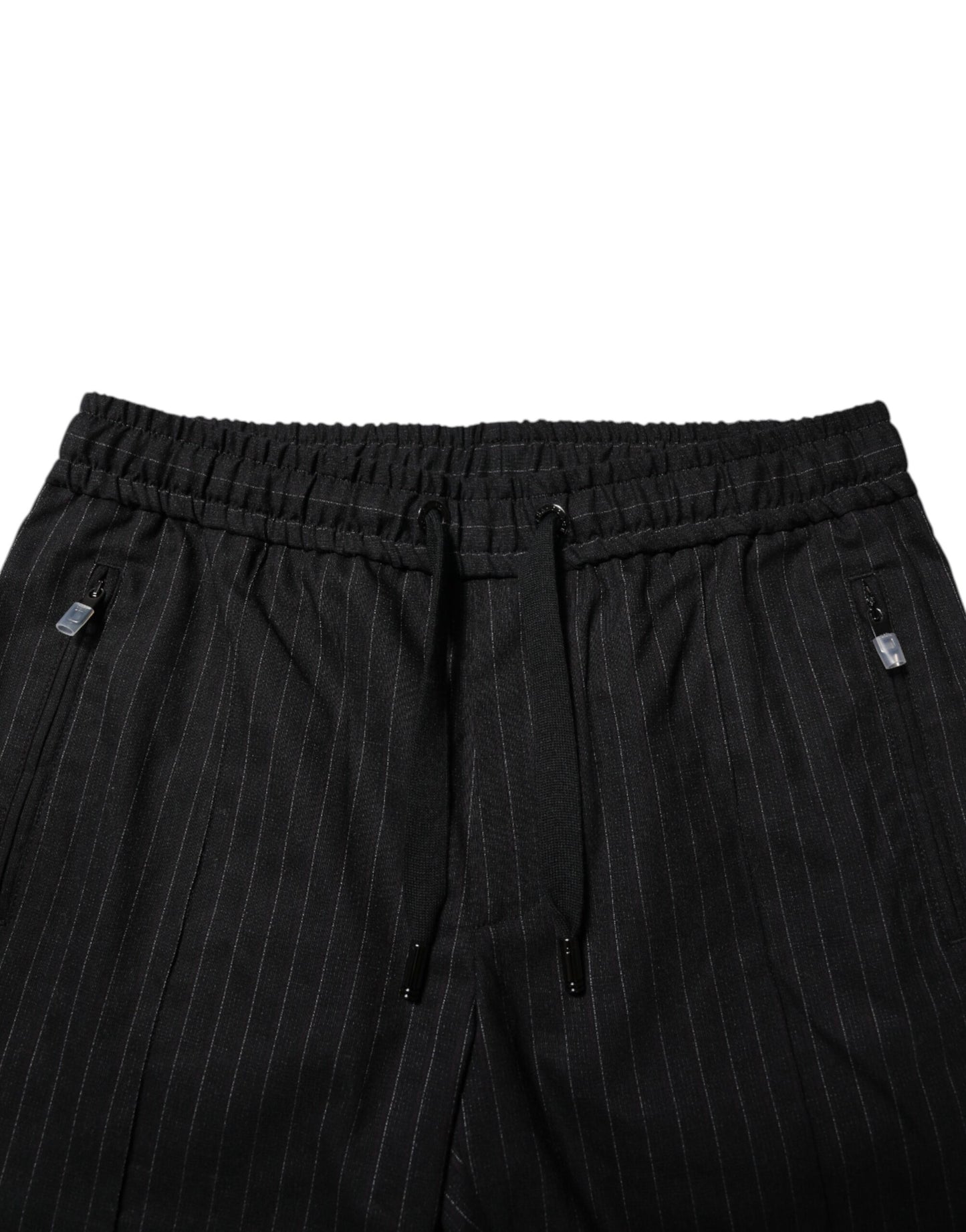 Pantalones deportivos de lana a rayas negras para hombre