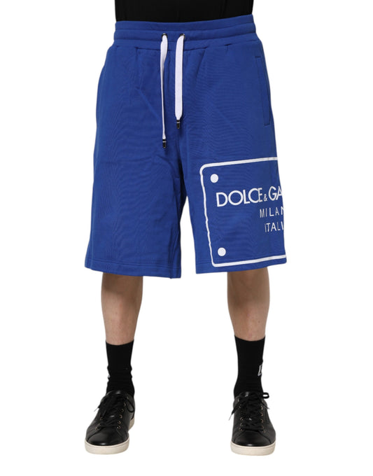 Bermudas de algodón con logotipo azul