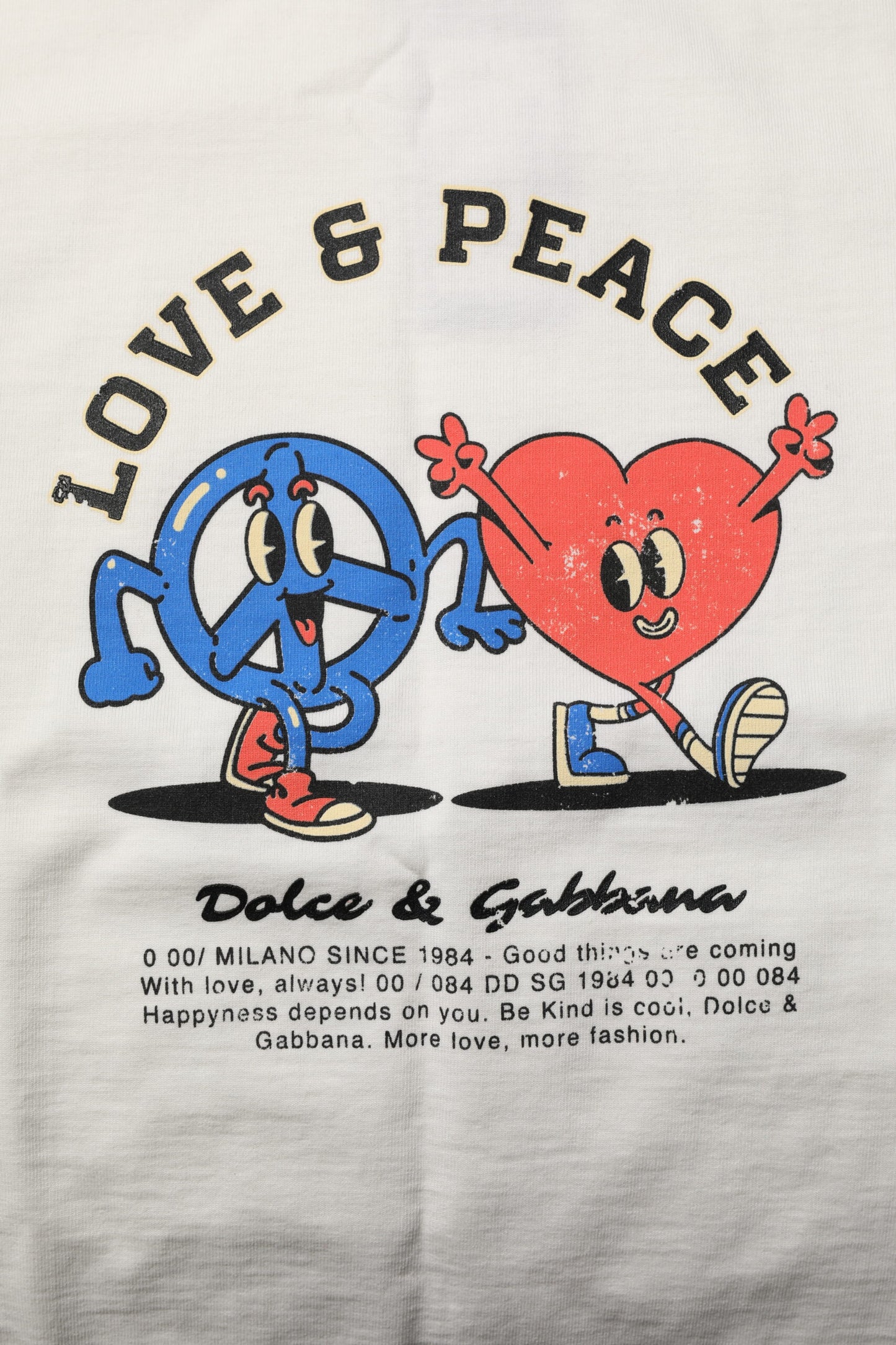 T-shirt ras du cou en coton blanc pour homme avec inscription « Love Peace »