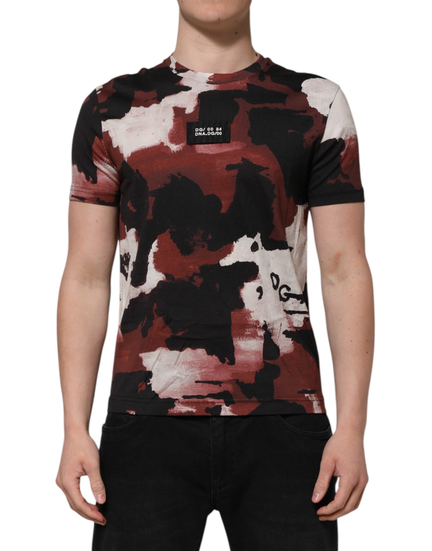 T-shirt col rond camouflage multicolore pour homme