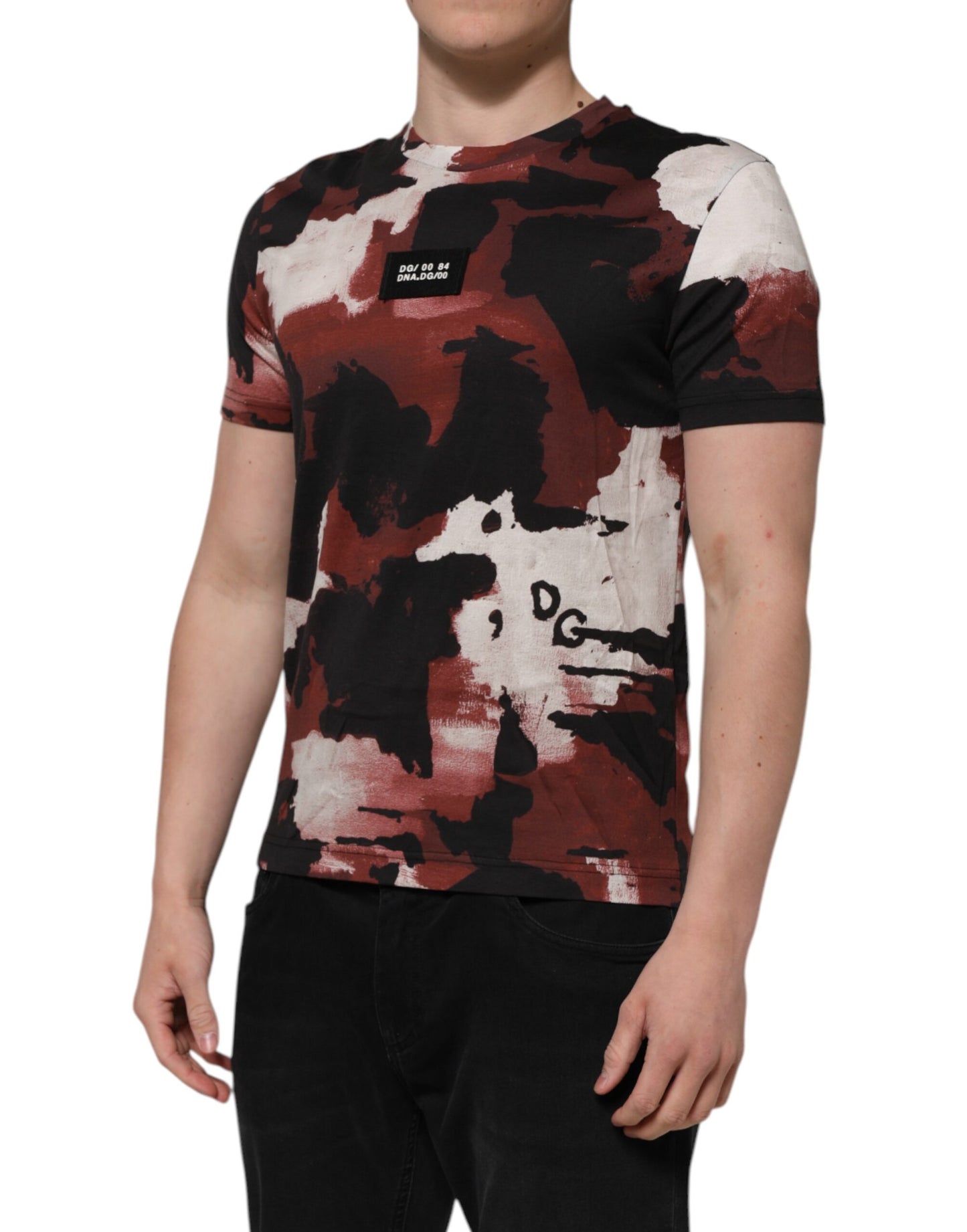 T-shirt col rond camouflage multicolore pour homme