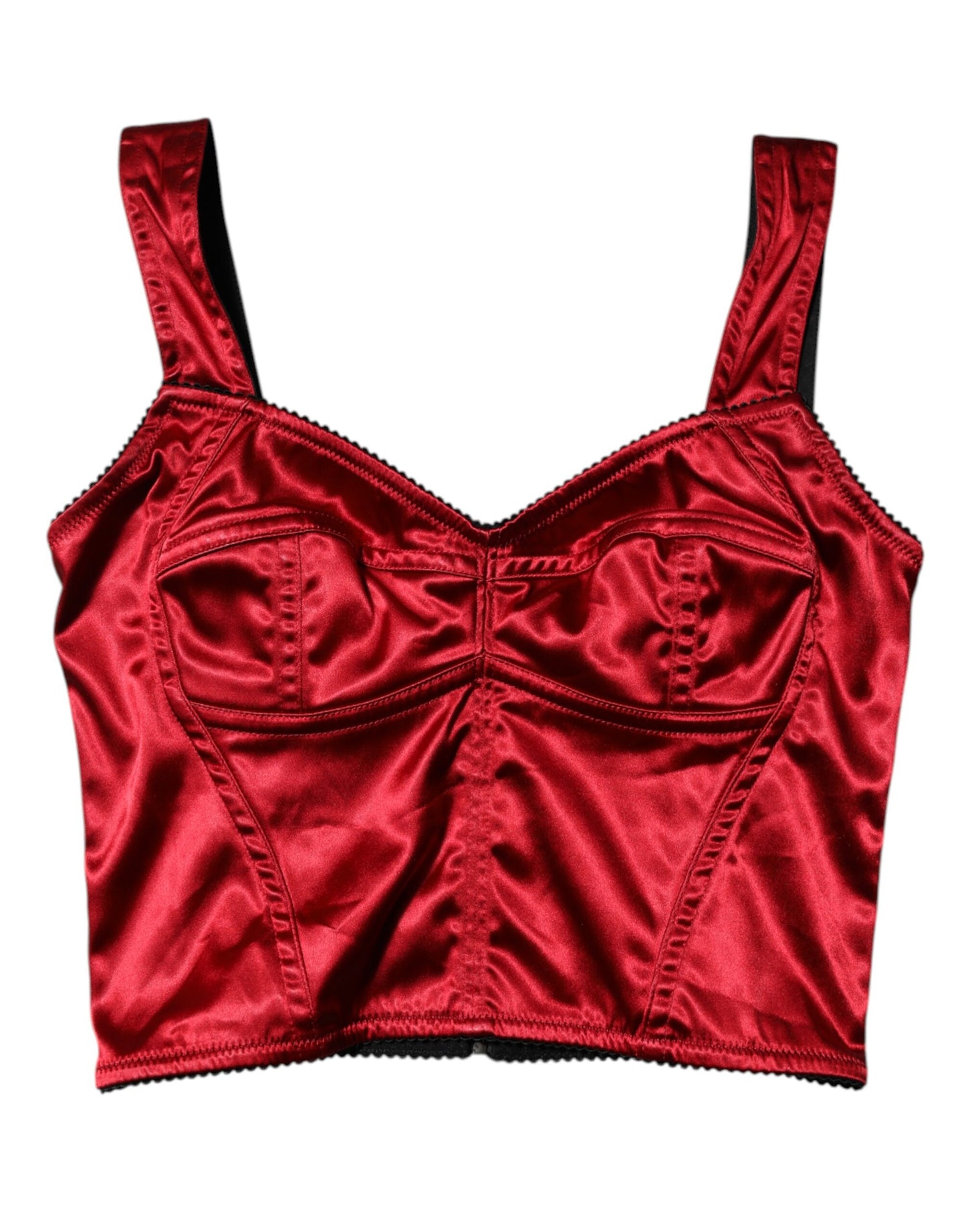 Top corto con corsé sin mangas y bustier rojo