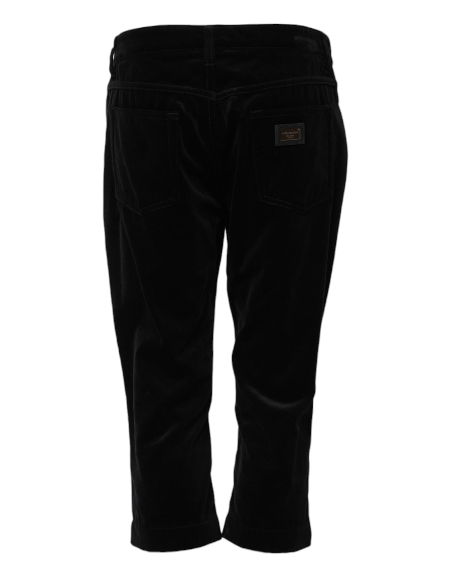 Vaqueros capri ajustados de algodón negro recortados