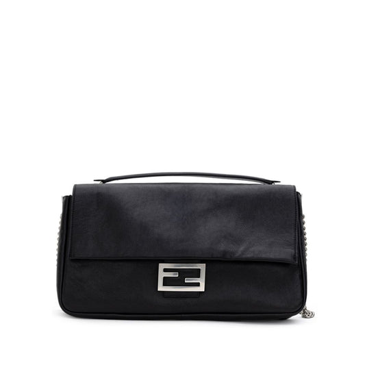 Bolso de hombro de cuero negro