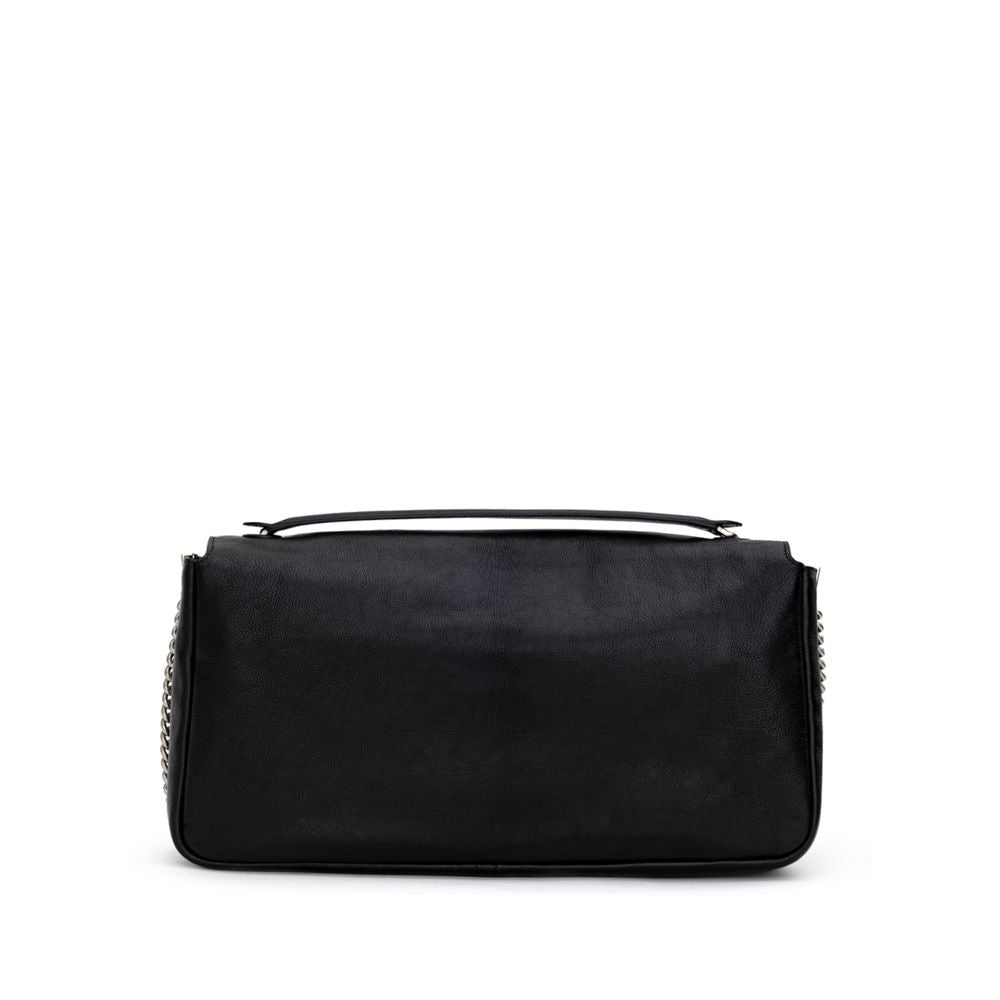 Bolso de hombro de cuero negro
