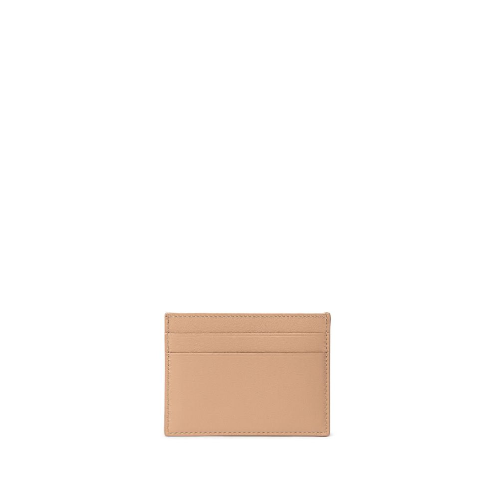 Tarjetero de piel beige