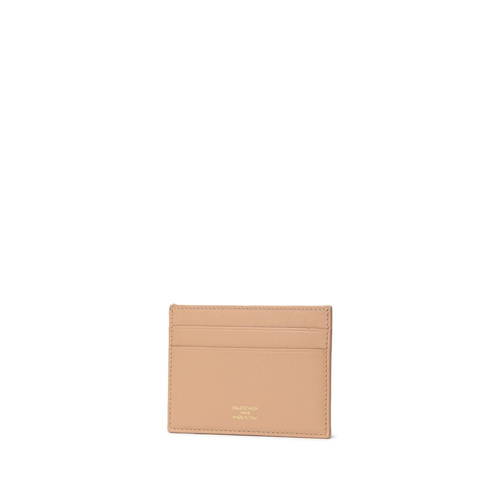 Tarjetero de piel beige