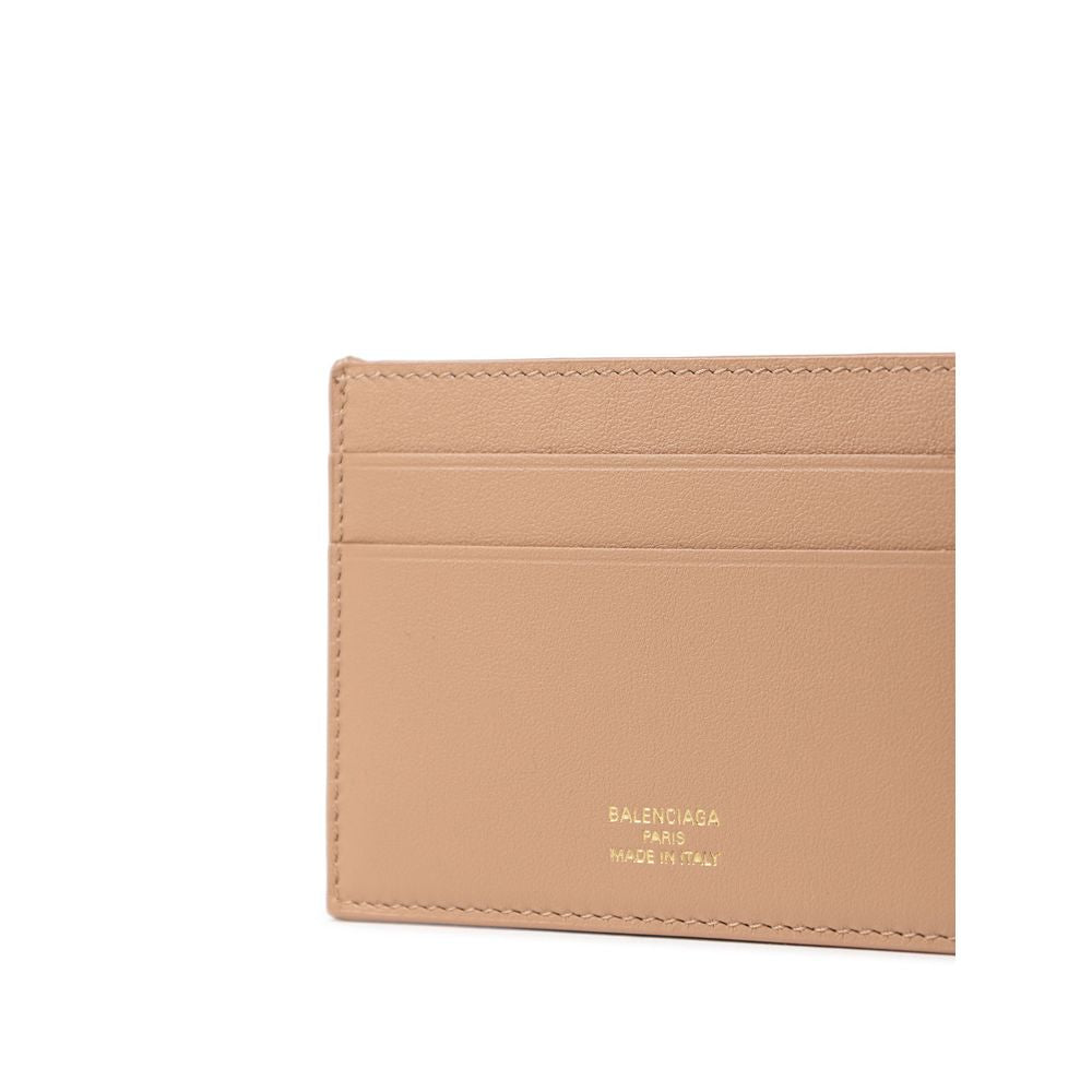 Tarjetero de piel beige