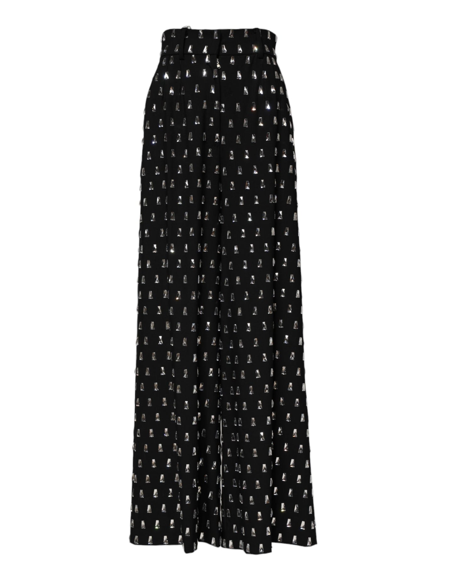 Pantalon large orné de cristaux noirs