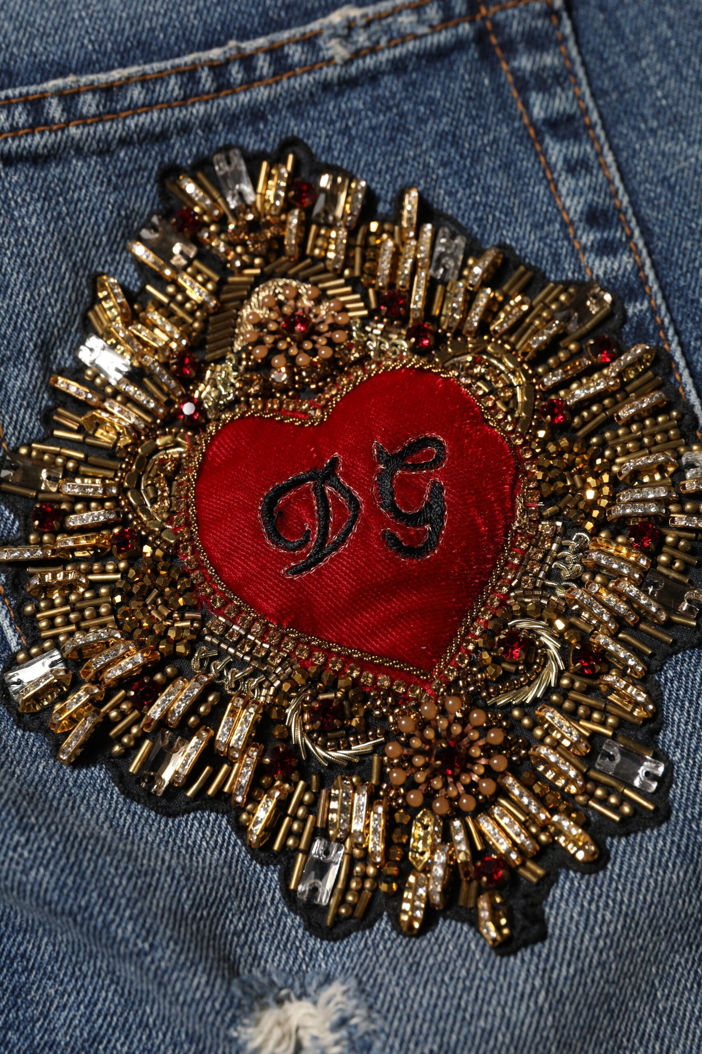 Vaqueros boyfriend de algodón azul desgastados