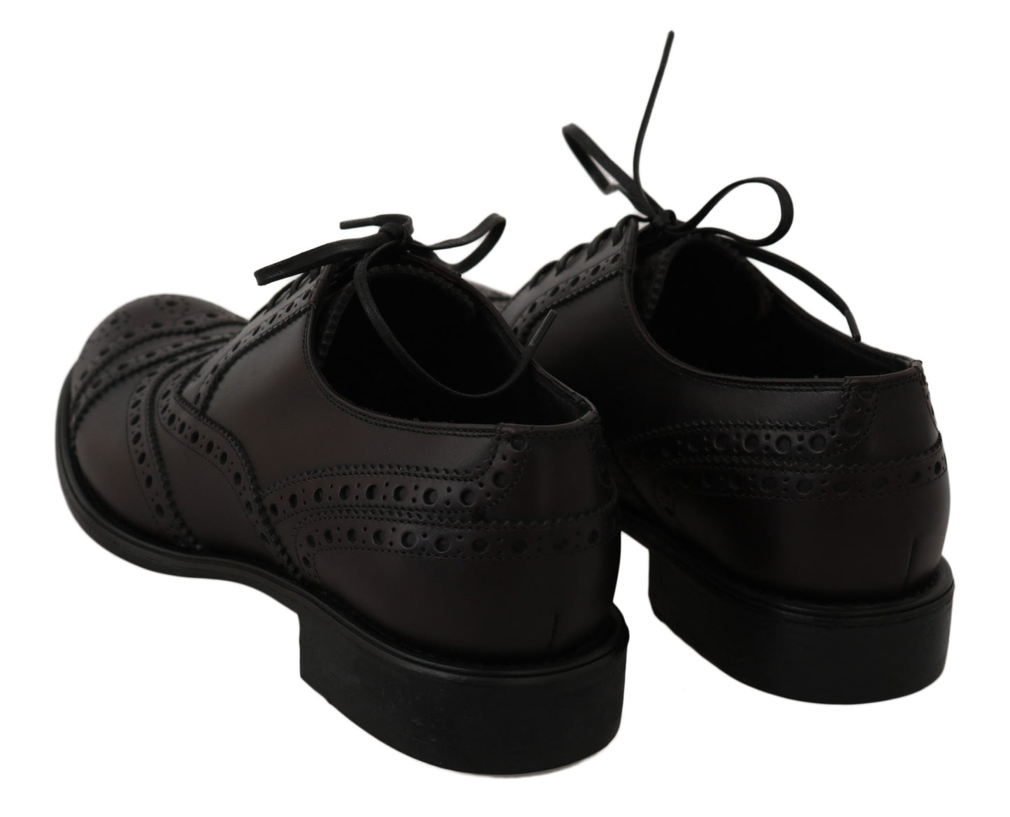 Black Leather Wingtip Oxford Dress Shoes