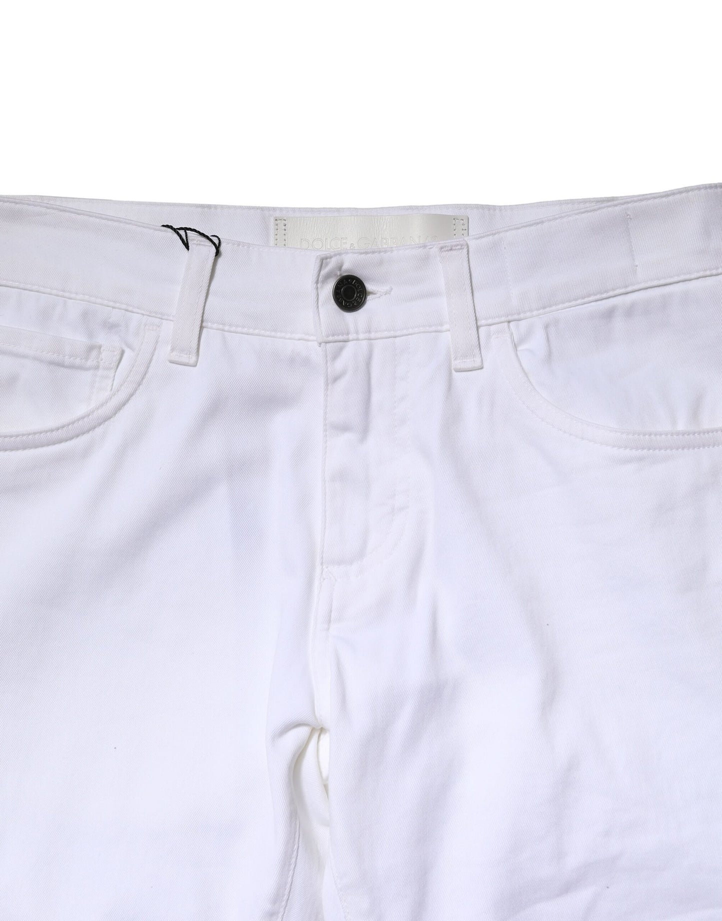 Vaqueros ajustados de algodón blanco para hombre