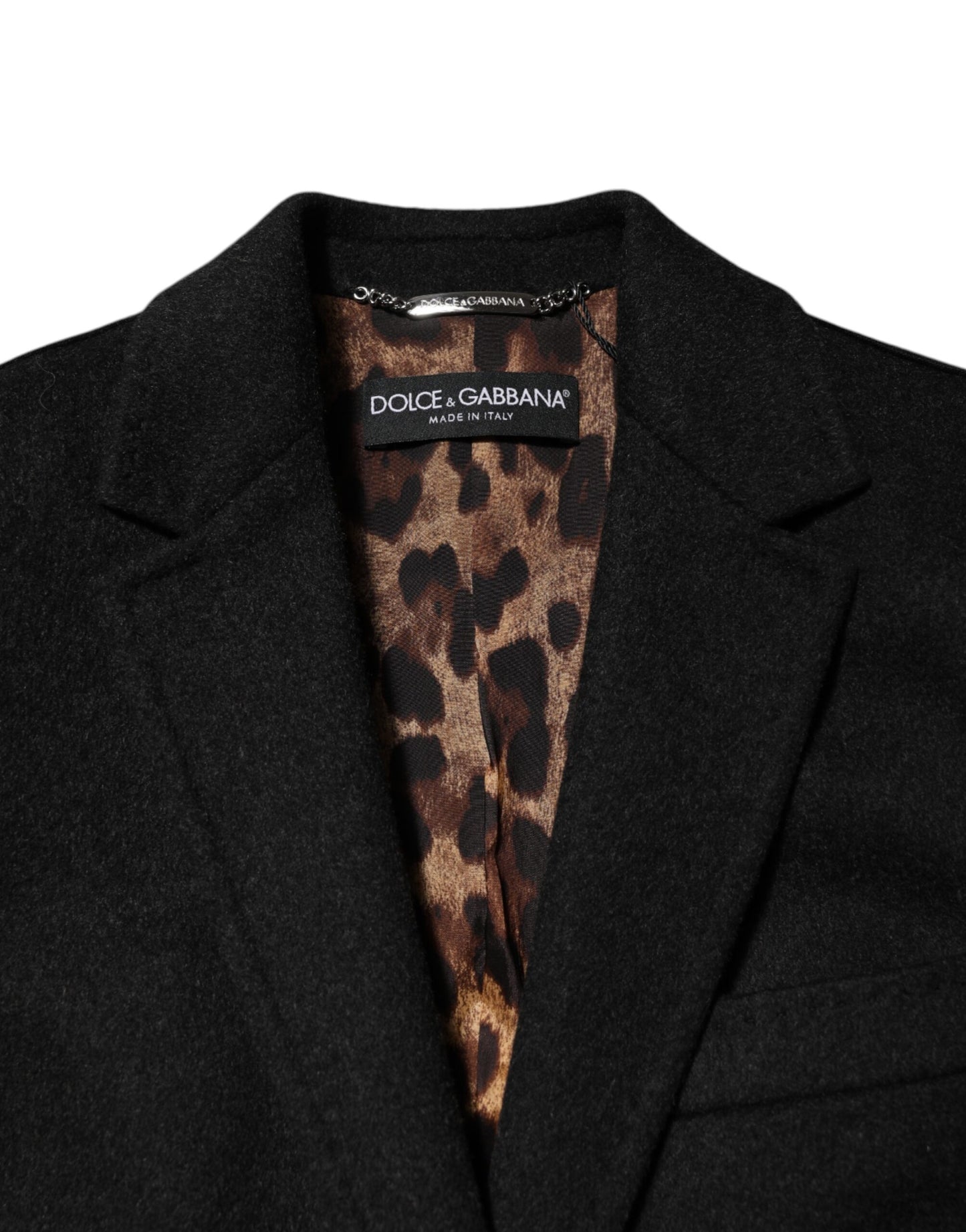 Trench-coat à manches longues en laine noire