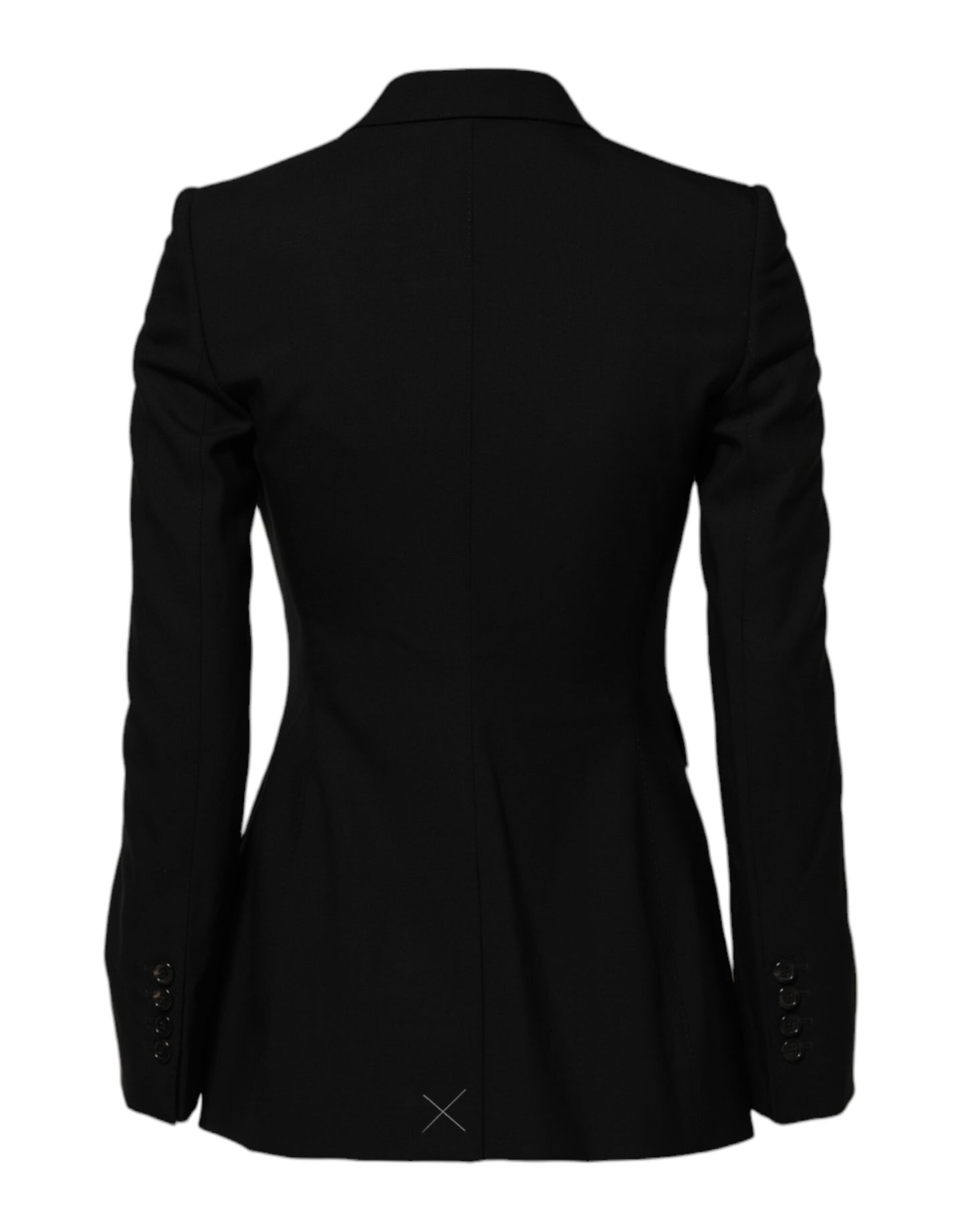 Chaqueta de lana negra de botonadura sencilla
