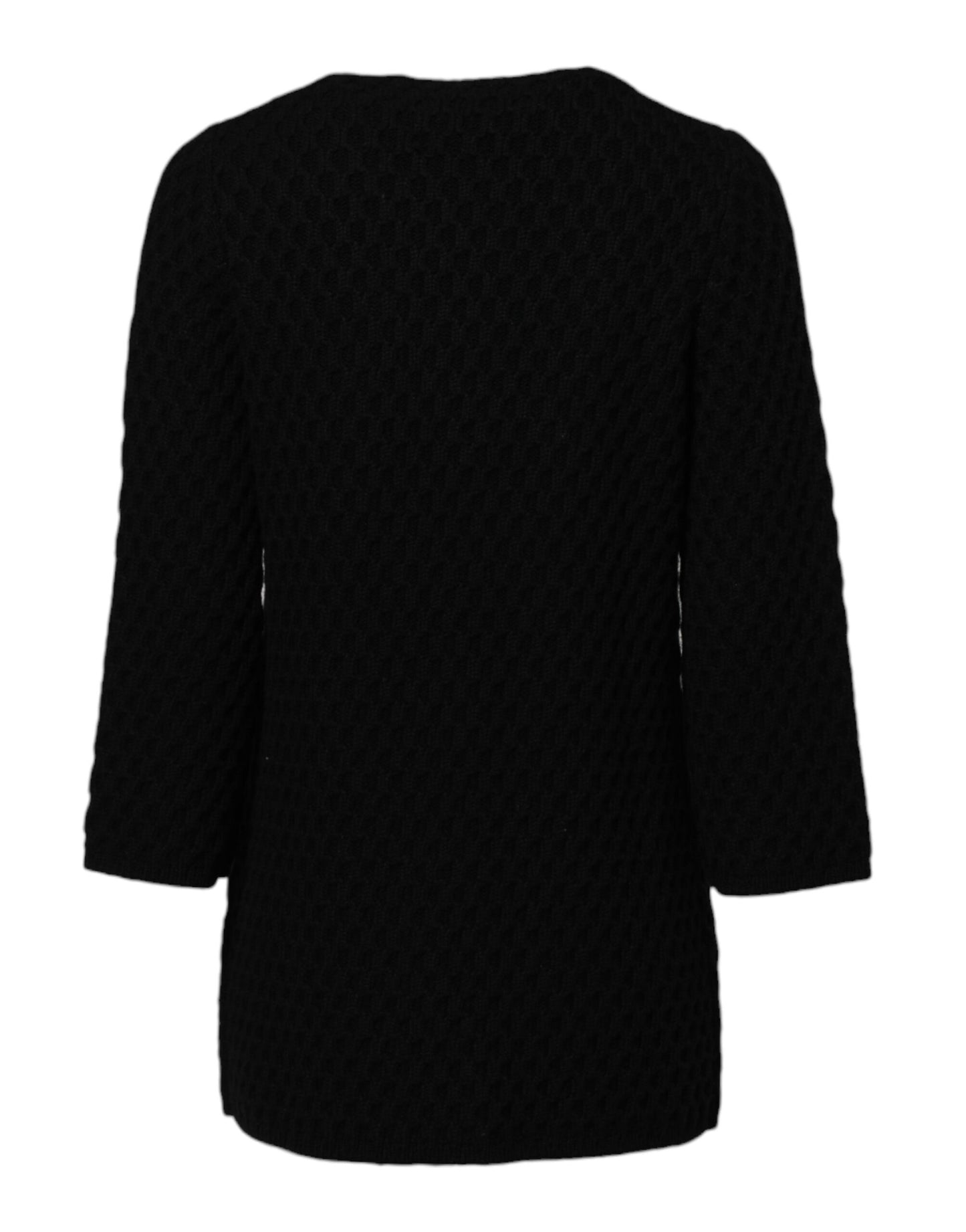 Chaqueta acolchada de cachemira negra con adornos