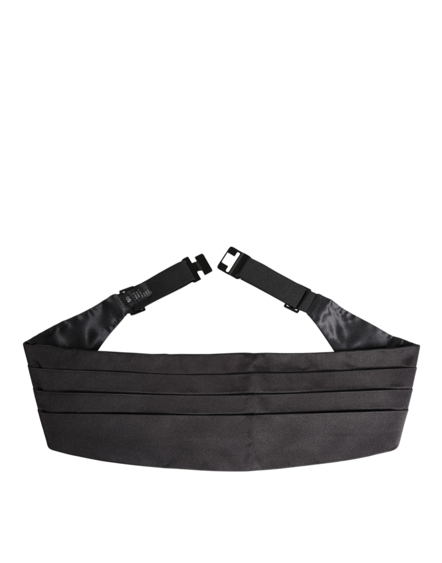 Ceinture large noire 100 % soie pour homme