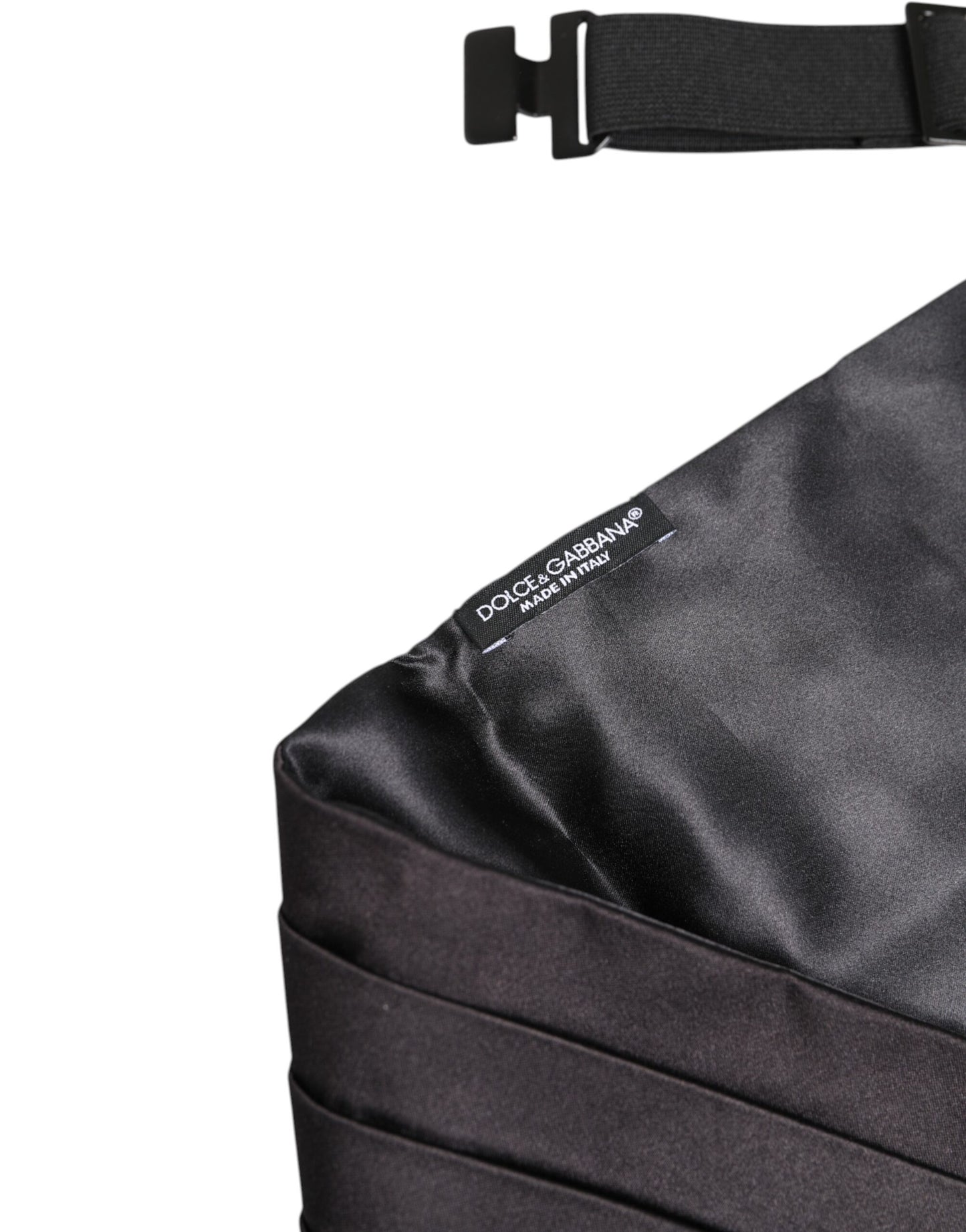 Ceinture large noire 100 % soie pour homme