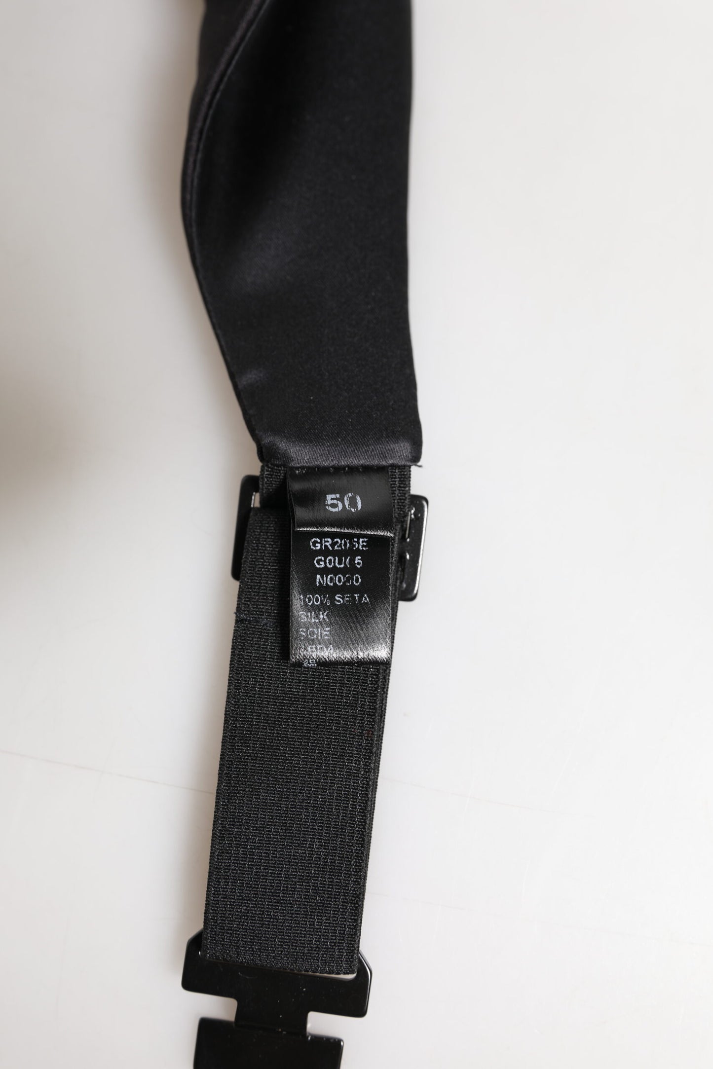 Ceinture large noire 100 % soie pour homme