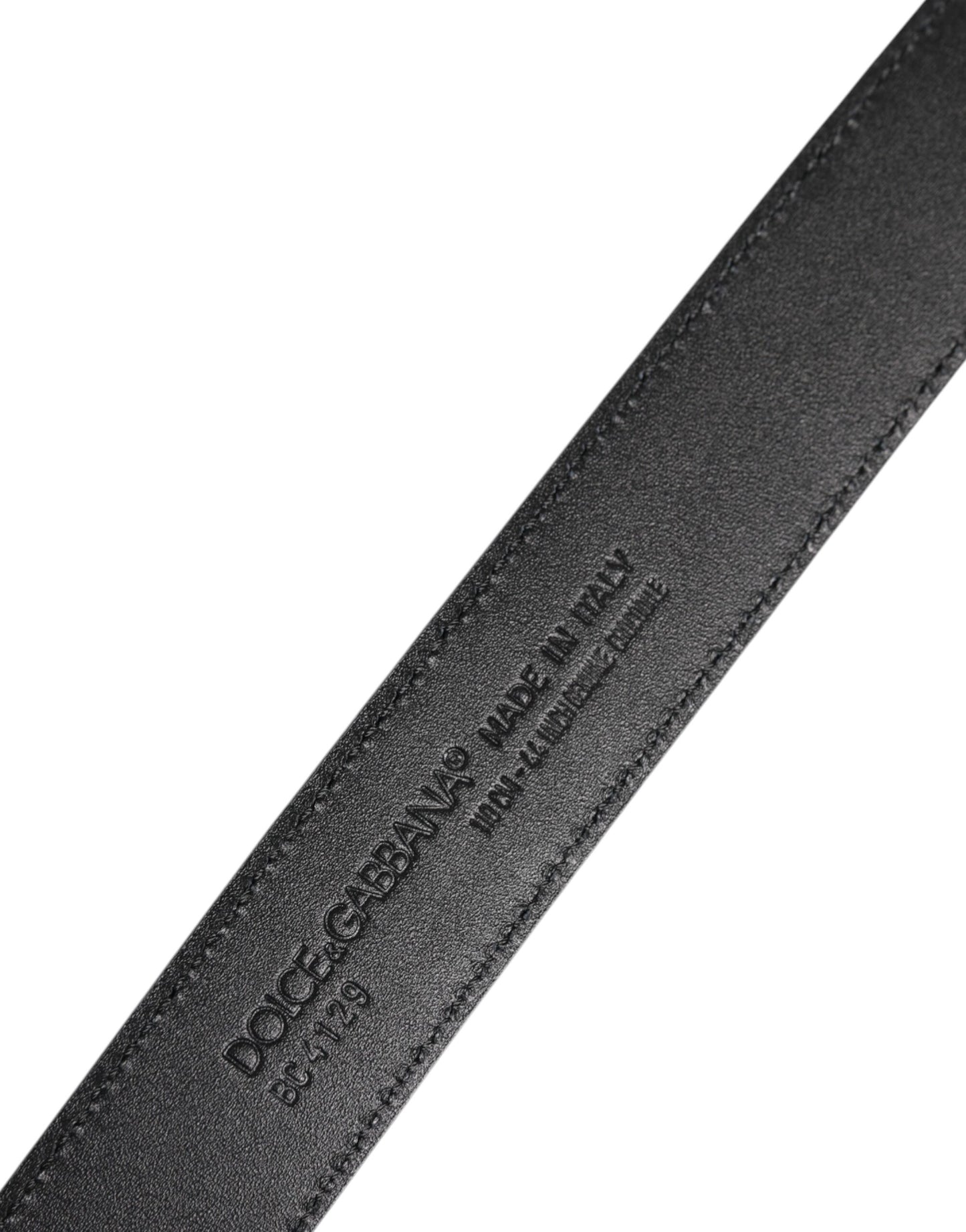 Cinturón clásico de cuero negro con hebilla DG de metal