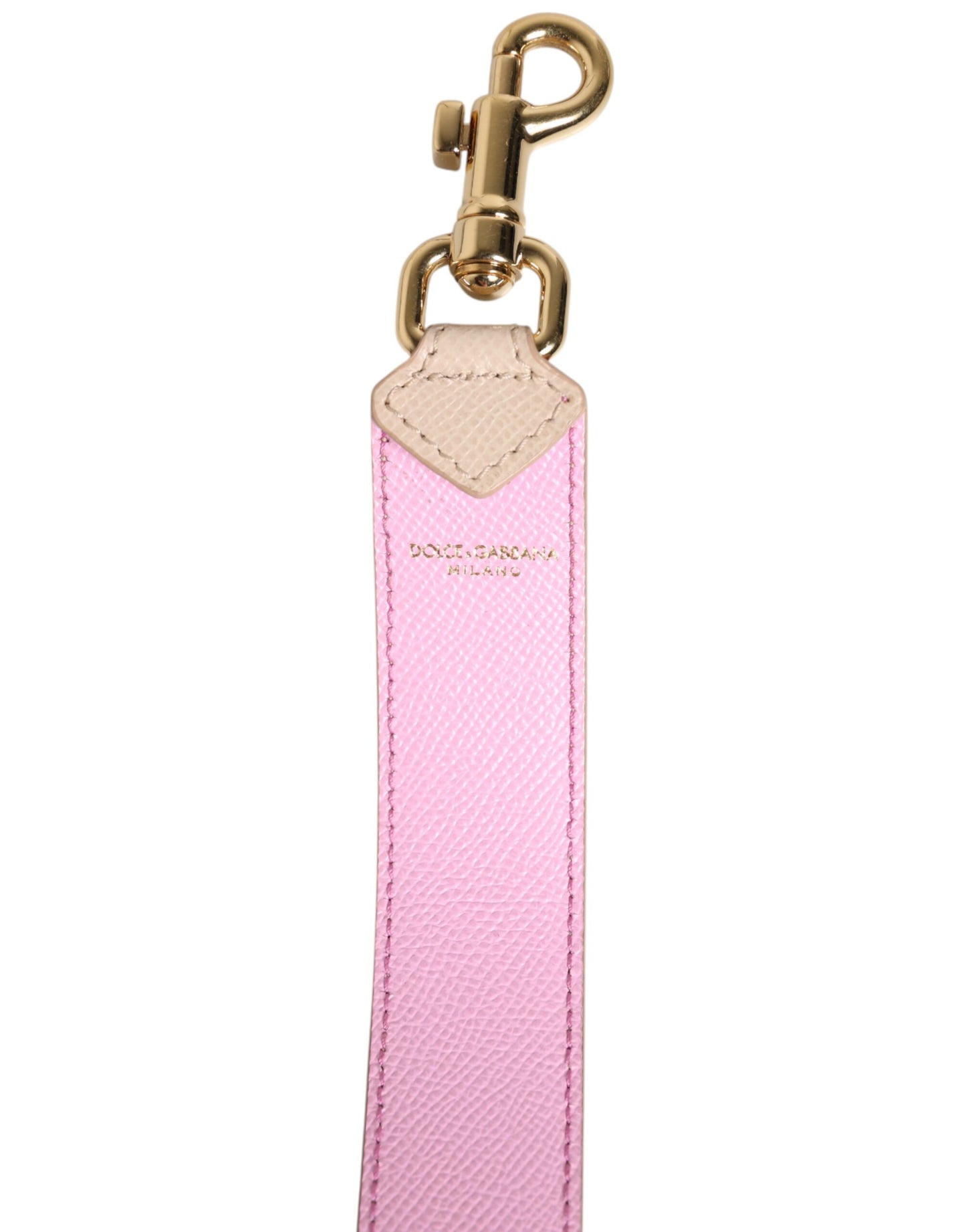 Correa de hombro para bolso de cuero beige y rosa