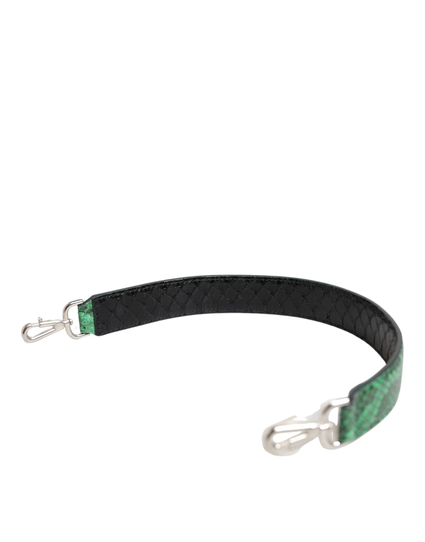 Correa de hombro para bolso de piel exótica negra y verde