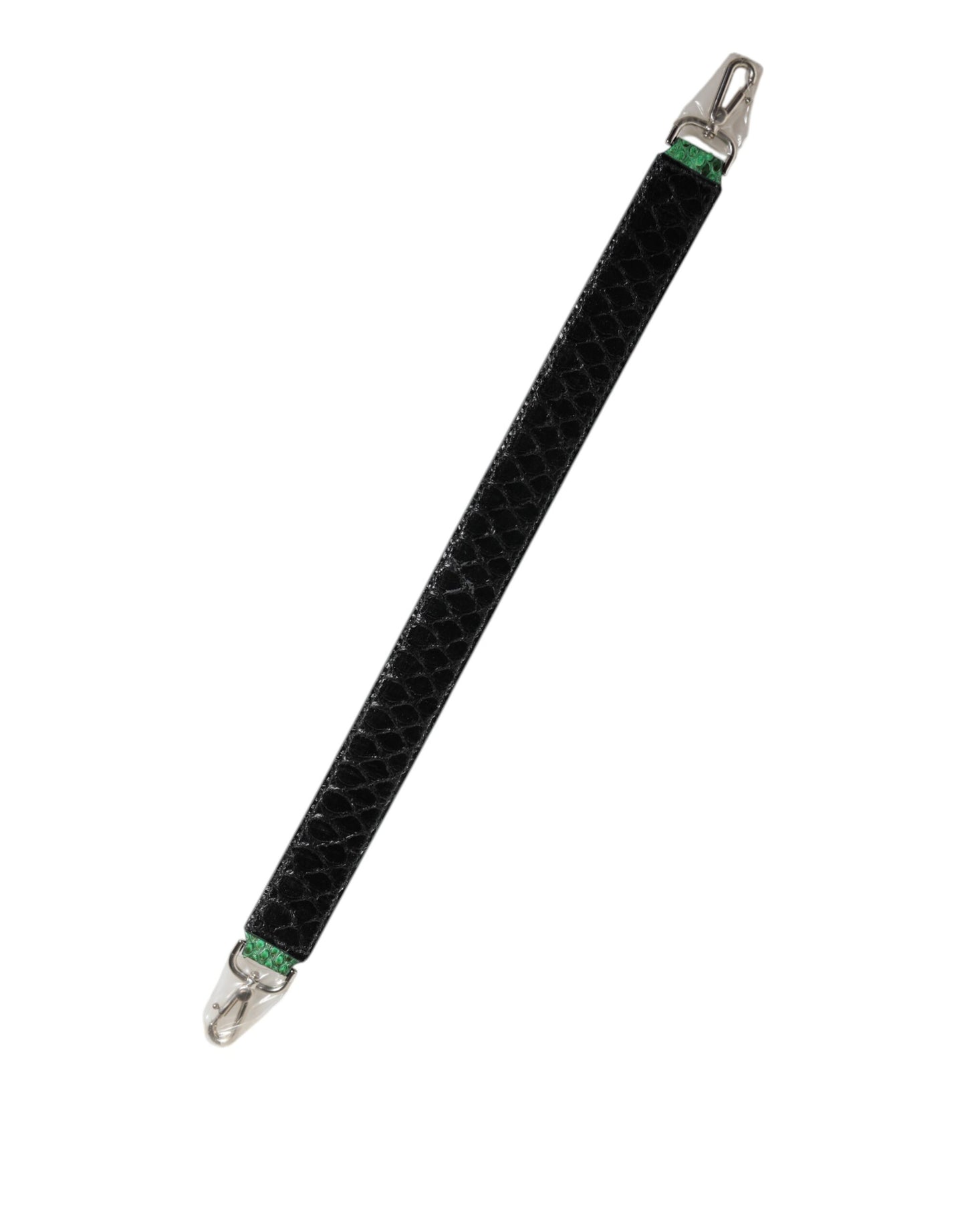 Correa de hombro para bolso de piel exótica negra y verde