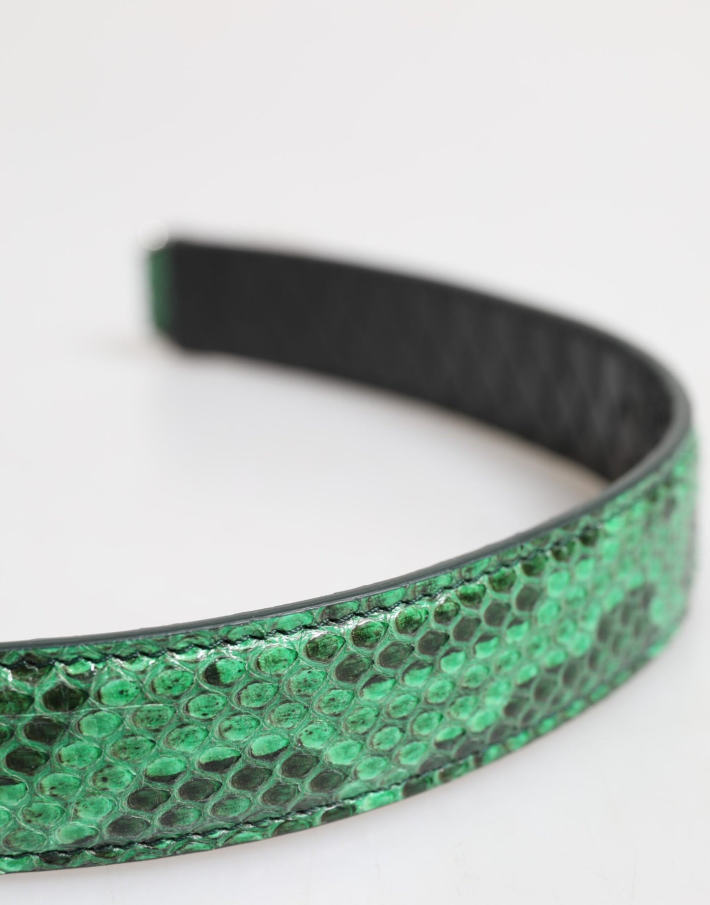Correa de hombro para bolso de piel exótica negra y verde