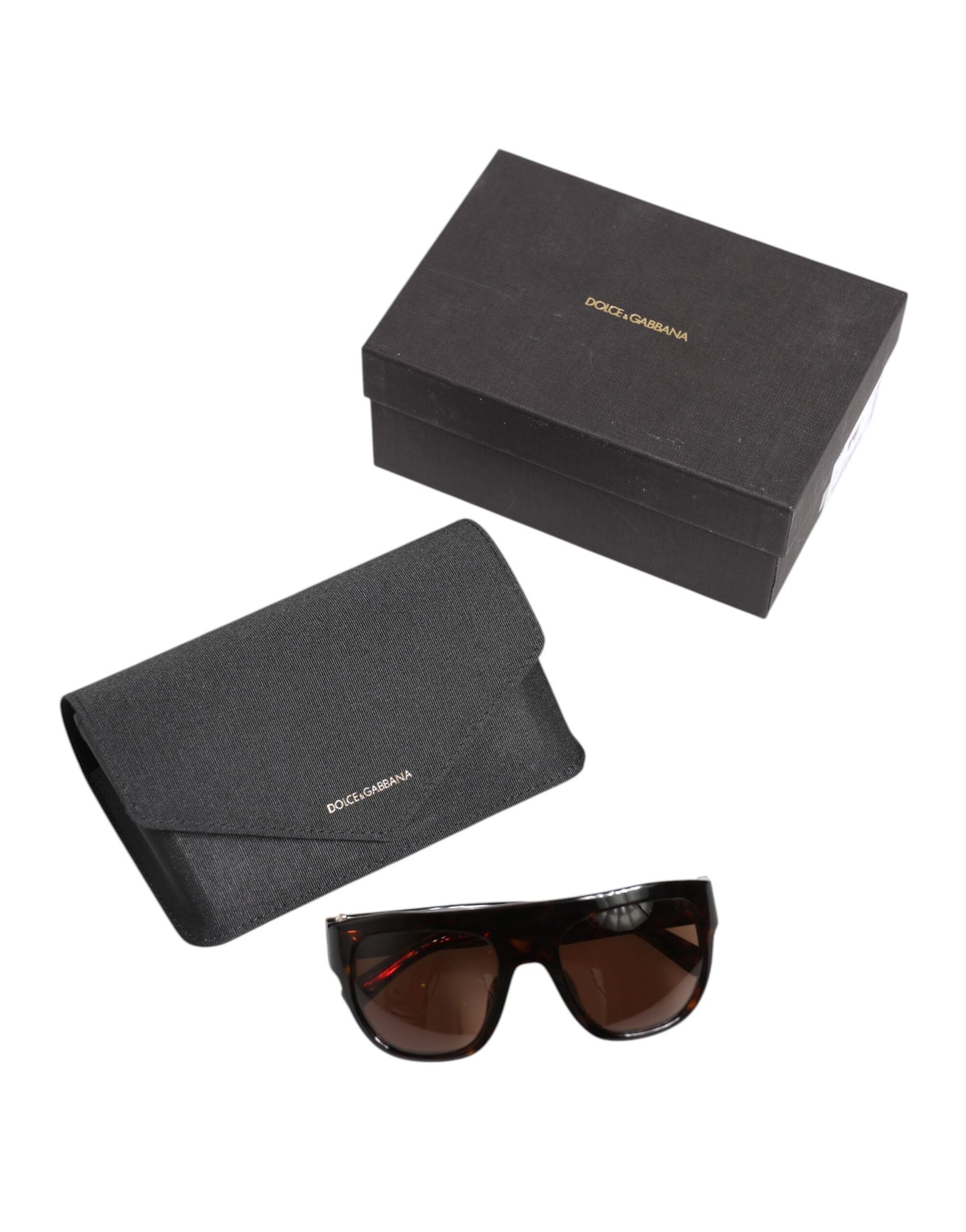 Gafas de sol con montura cuadrada Havana DG4398F en color marrón oscuro