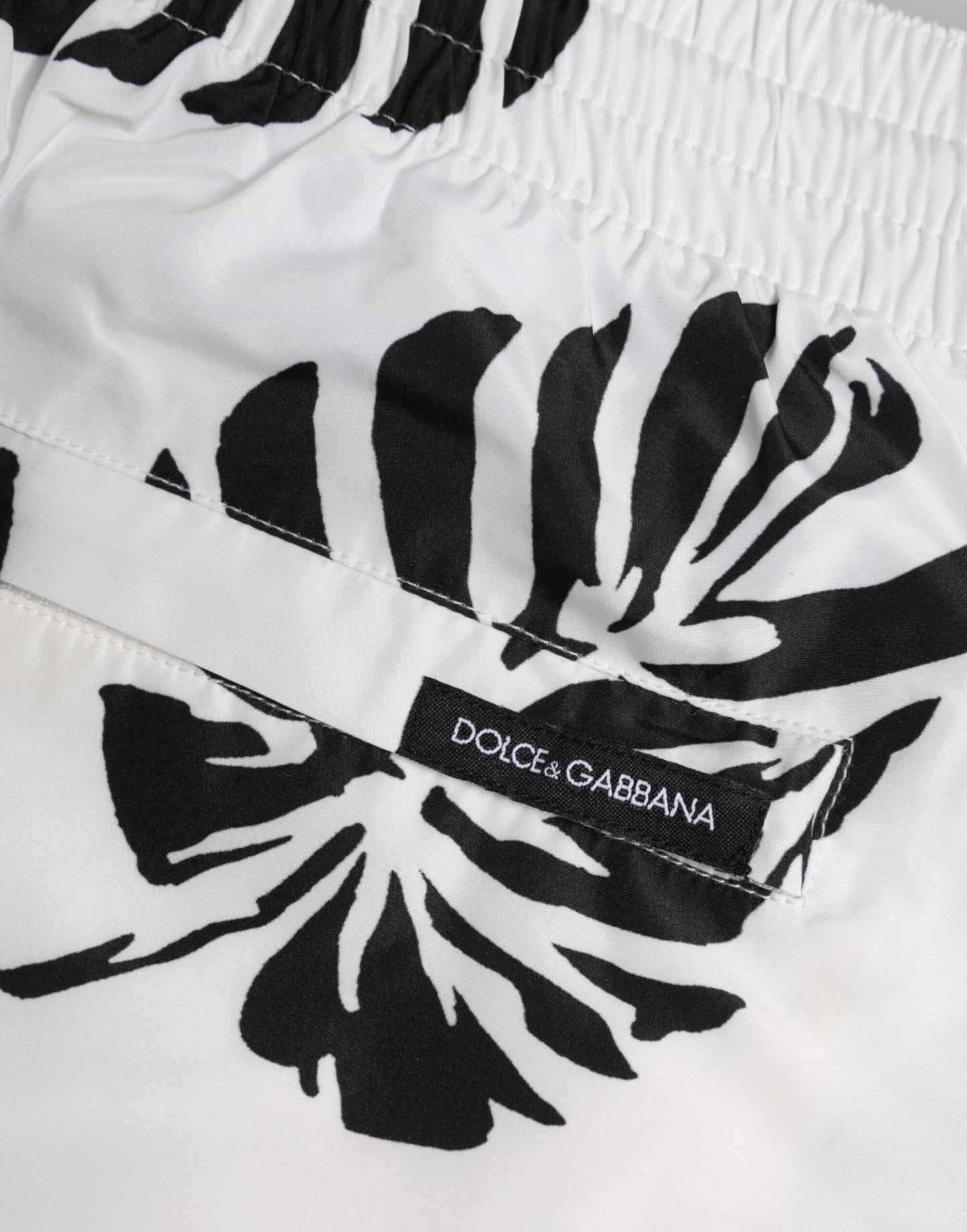 Maillots de bain short de plage imprimé blanc et noir