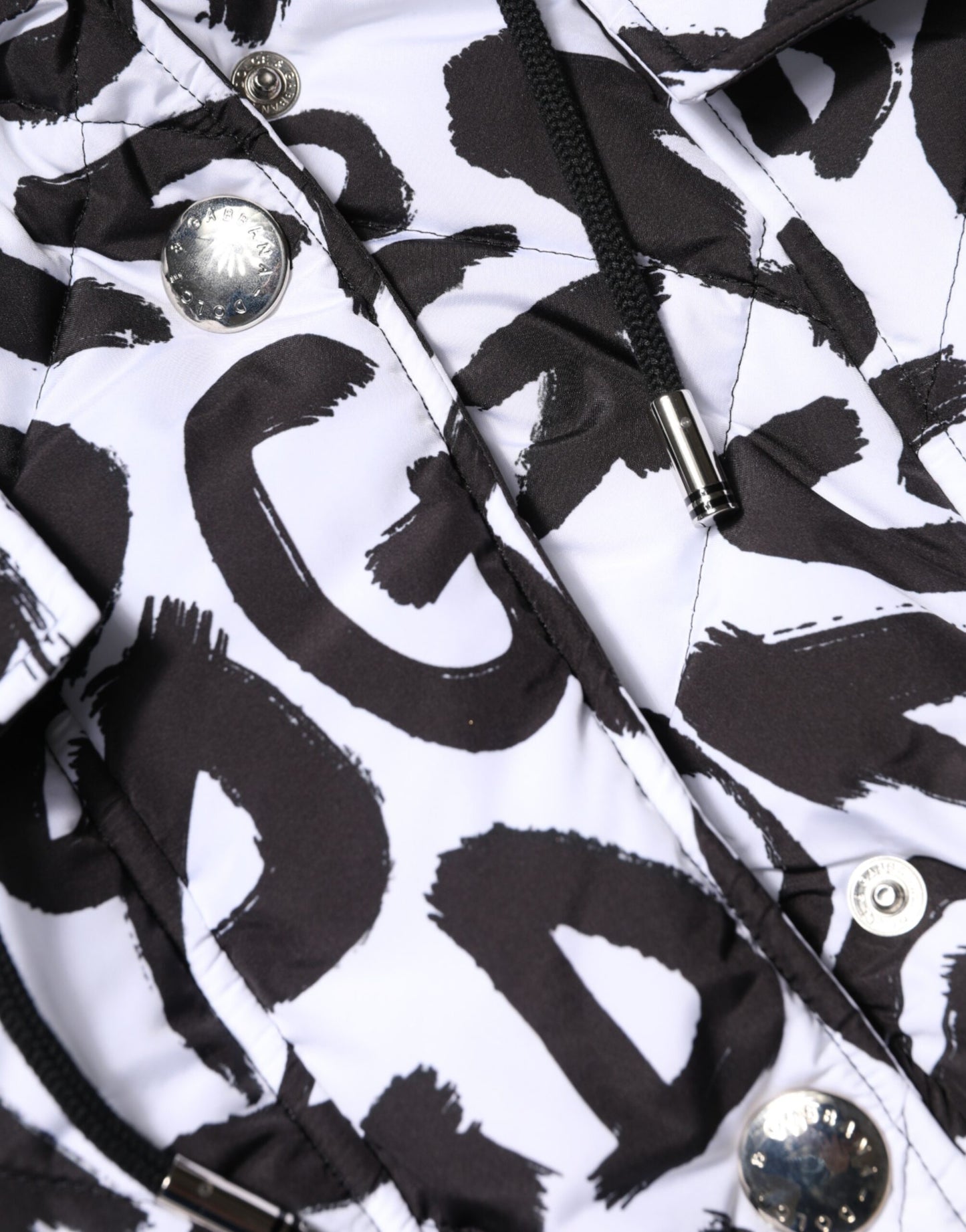 Chaqueta acolchada blanca sin mangas con capucha DG Mania