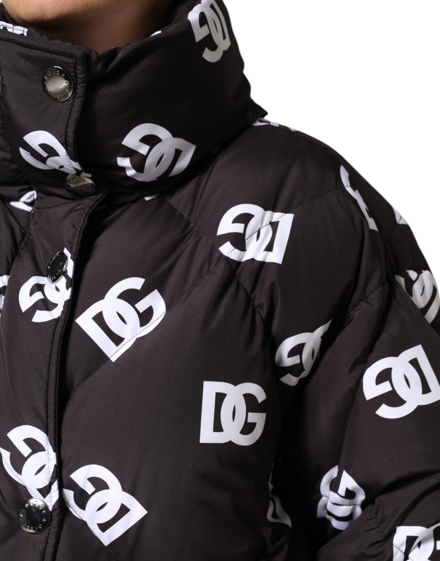 Chaqueta larga acolchada negra DG Mania