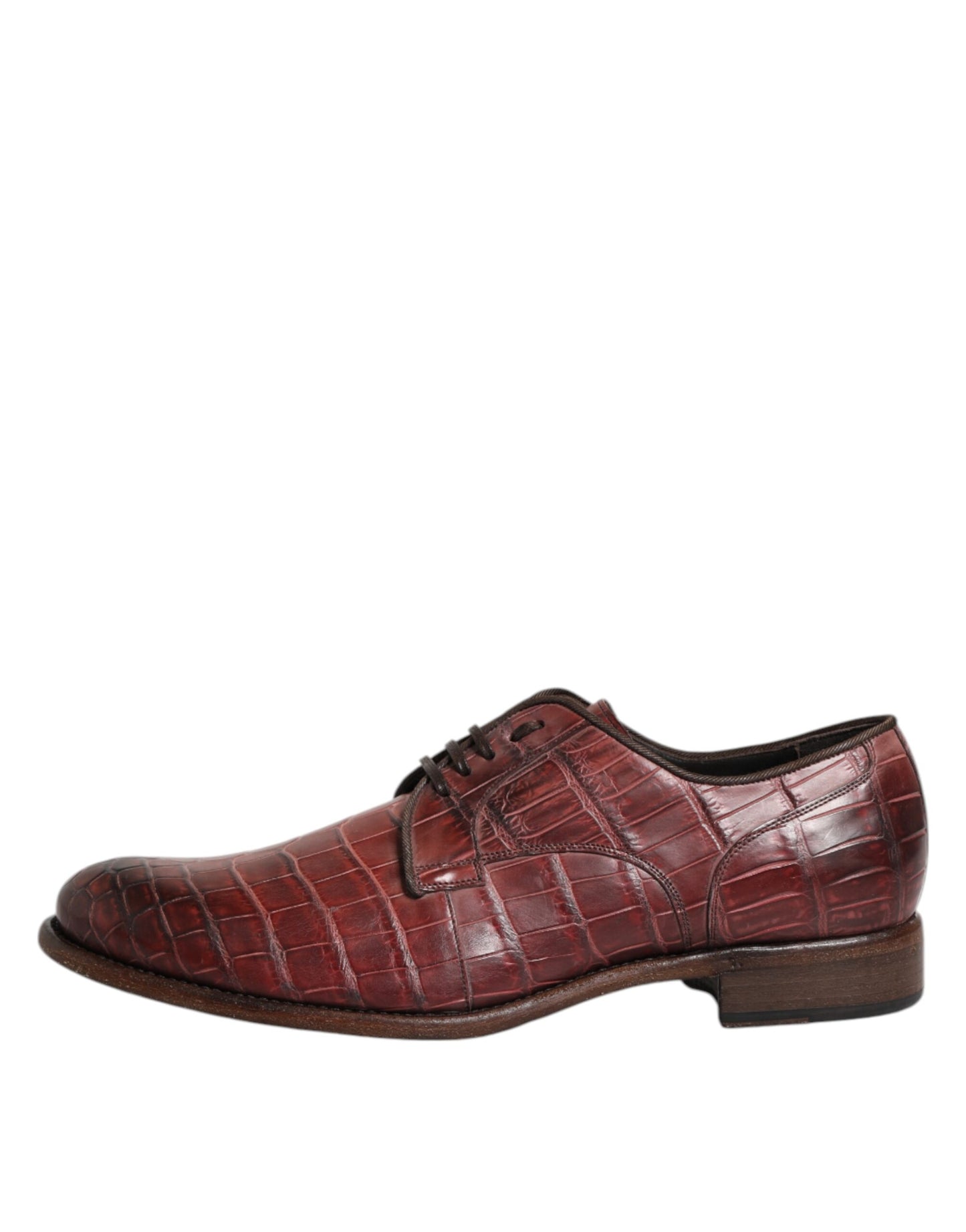 Zapatos de vestir Derby con cordones de cuero burdeos
