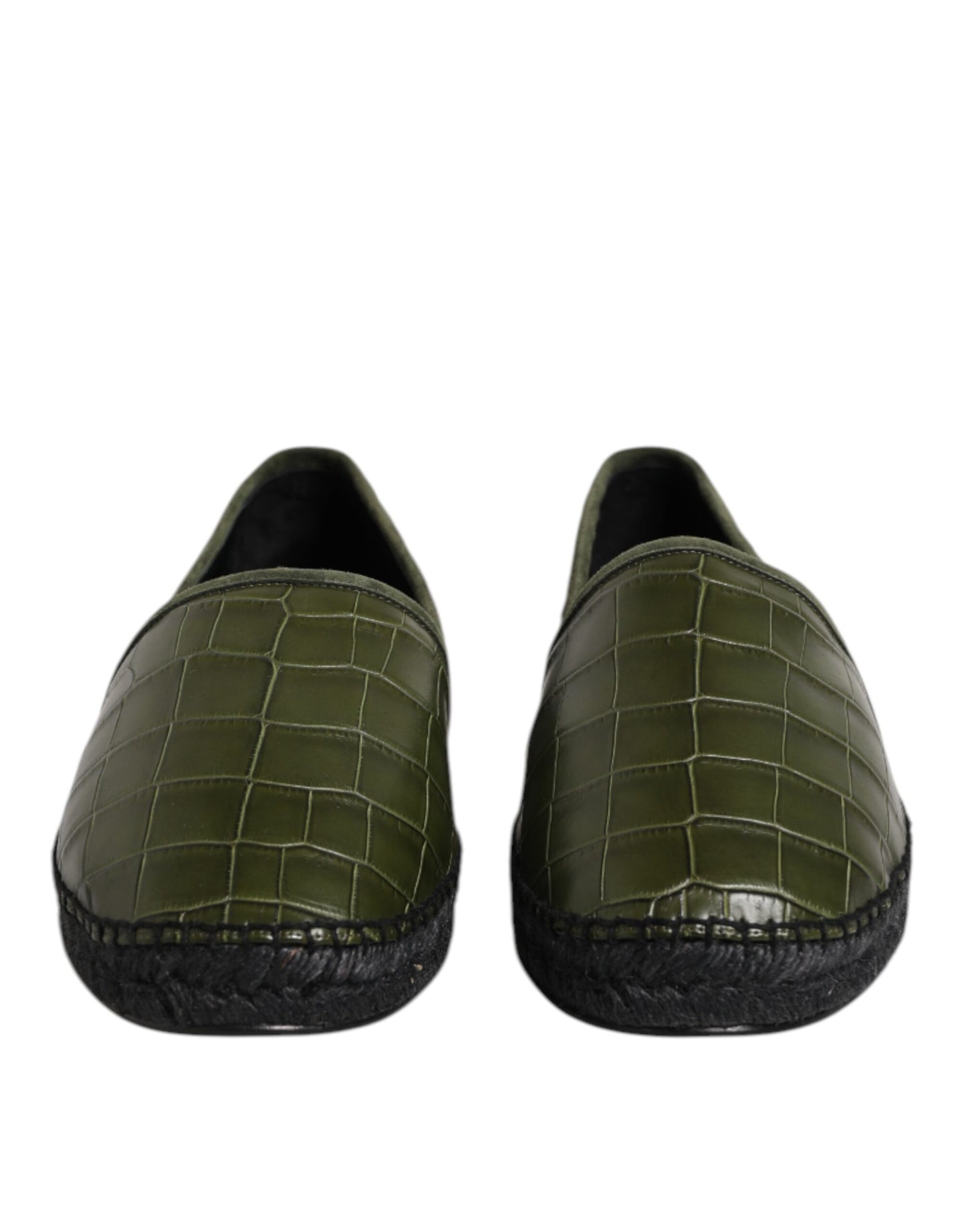 Alpargatas de piel exótica verde sin cordones