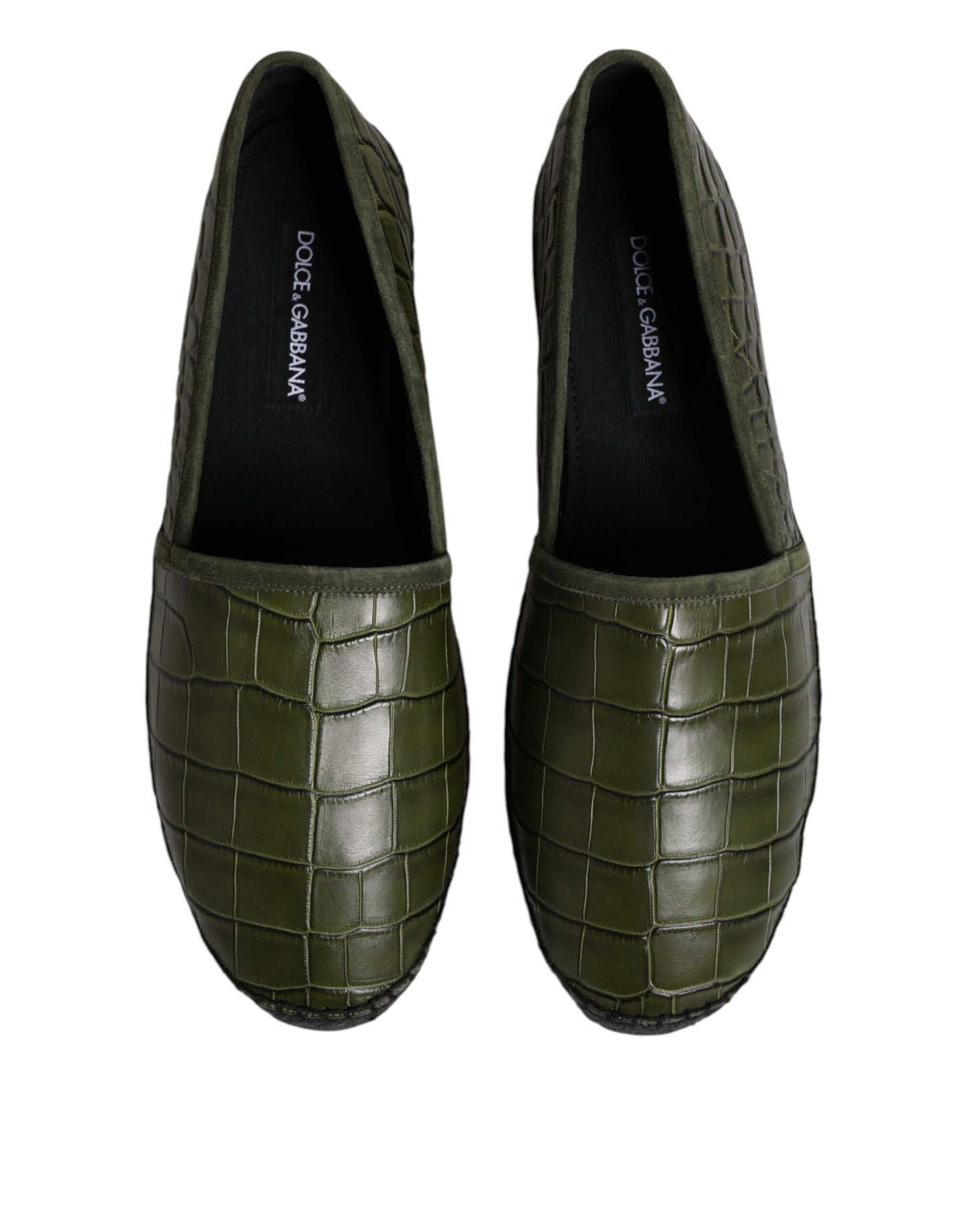 Alpargatas de piel exótica verde sin cordones