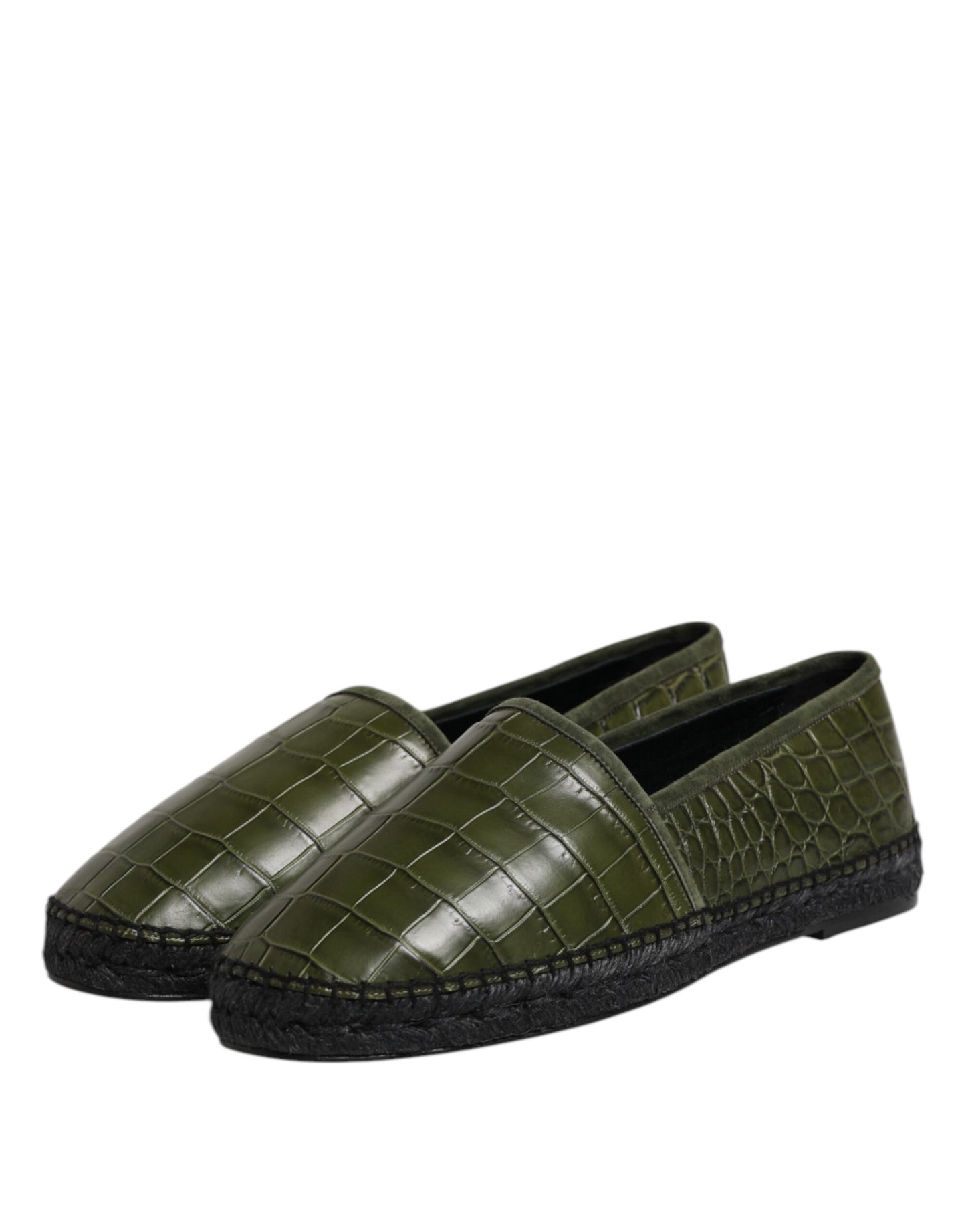 Alpargatas de piel exótica verde sin cordones