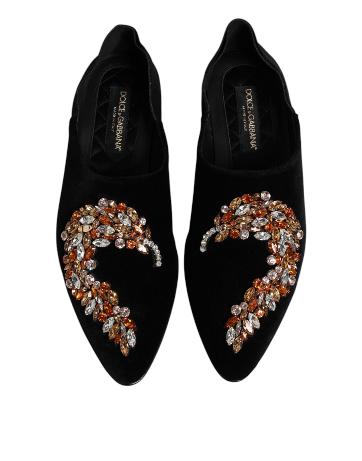 Mocasines sin cordones con adornos de terciopelo negro