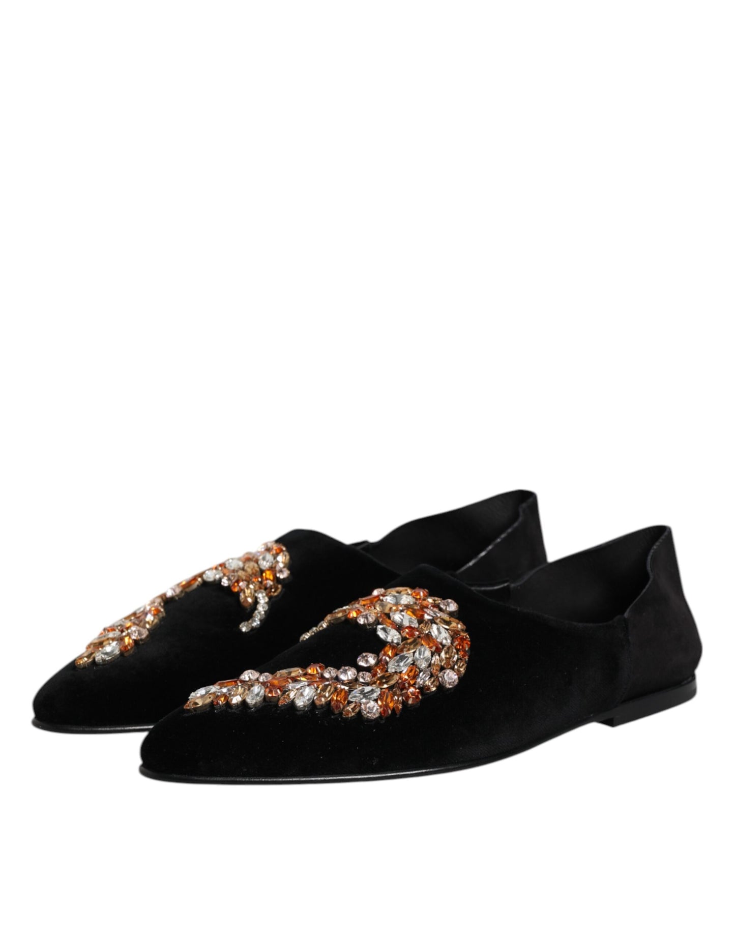 Mocasines sin cordones con adornos de terciopelo negro