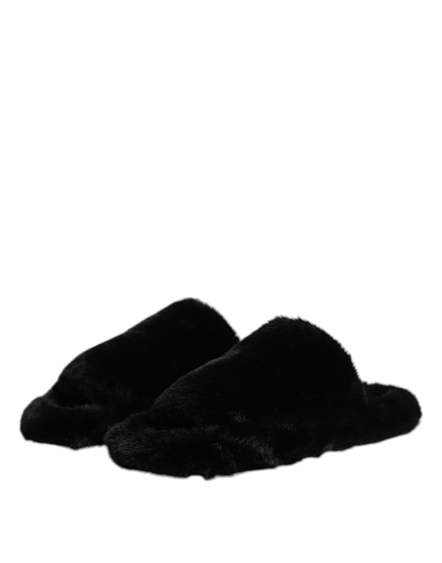 Pantuflas de terciopelo y poliéster negro