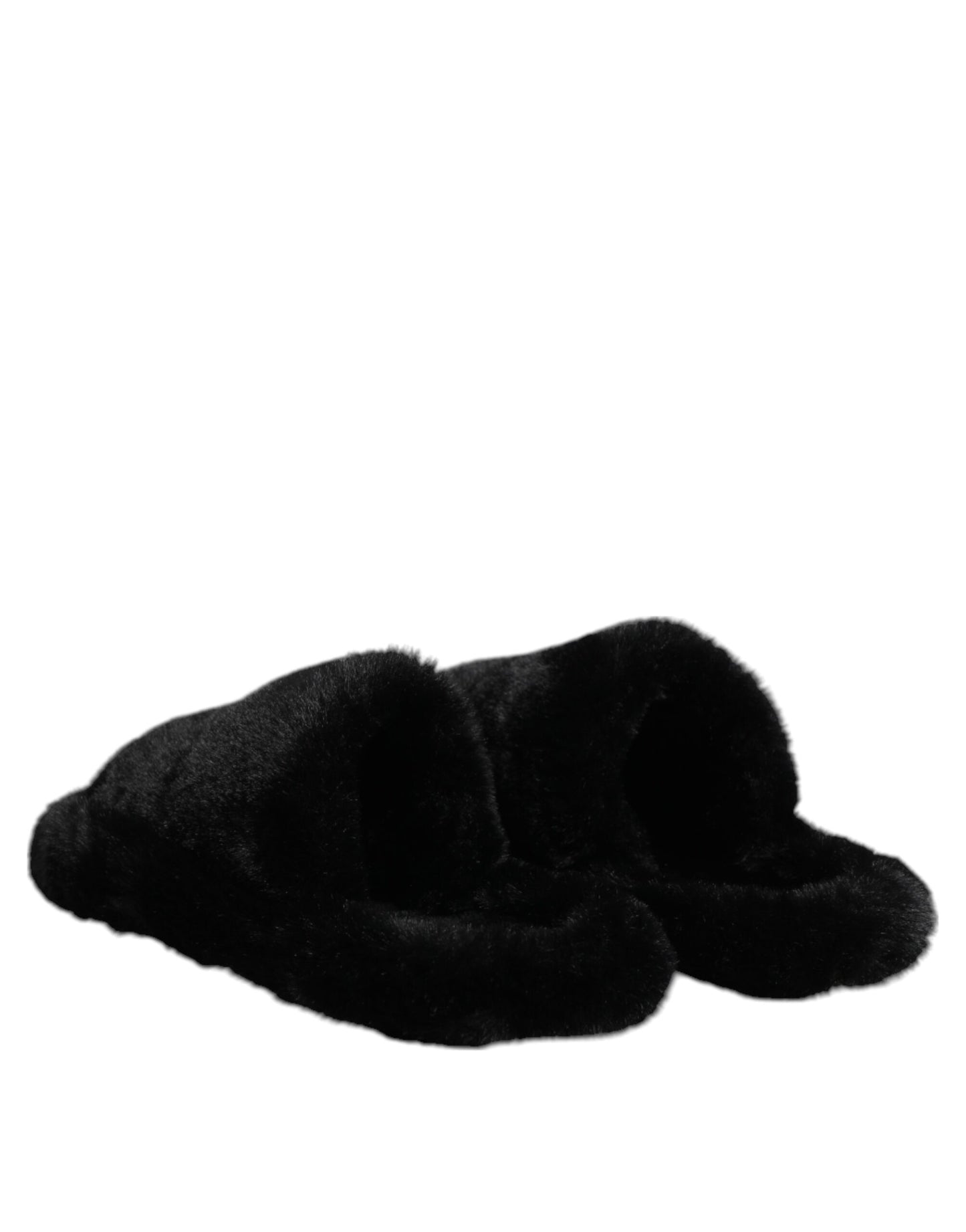 Pantuflas de terciopelo y poliéster negro