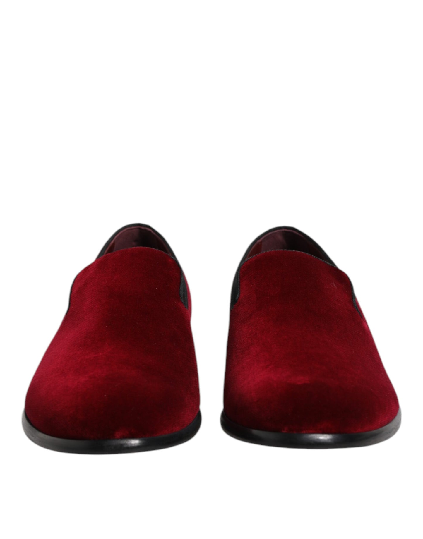 Mocasines formales de terciopelo de algodón rojo sin cordones