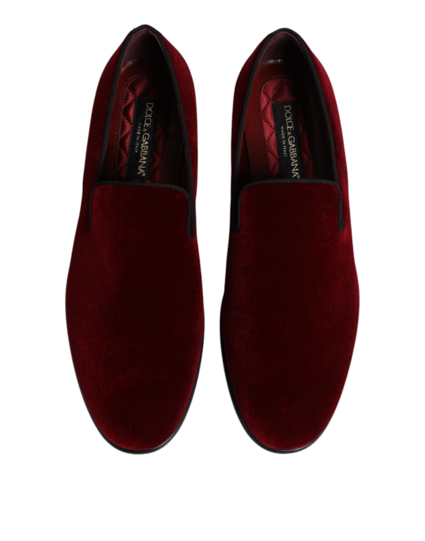 Mocasines formales de terciopelo de algodón rojo sin cordones