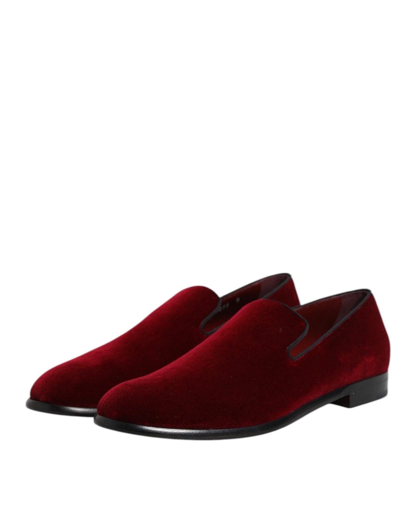 Mocasines formales de terciopelo de algodón rojo sin cordones