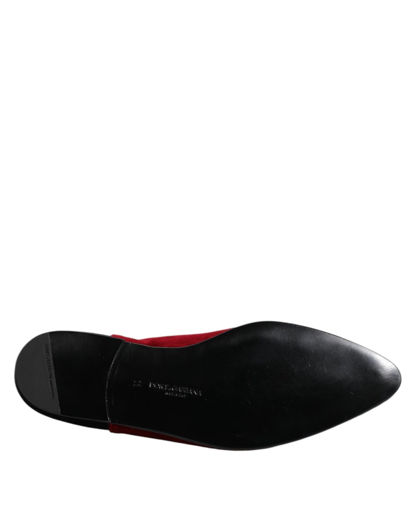 Zapatos sin cordones con adornos de terciopelo rojo y negro