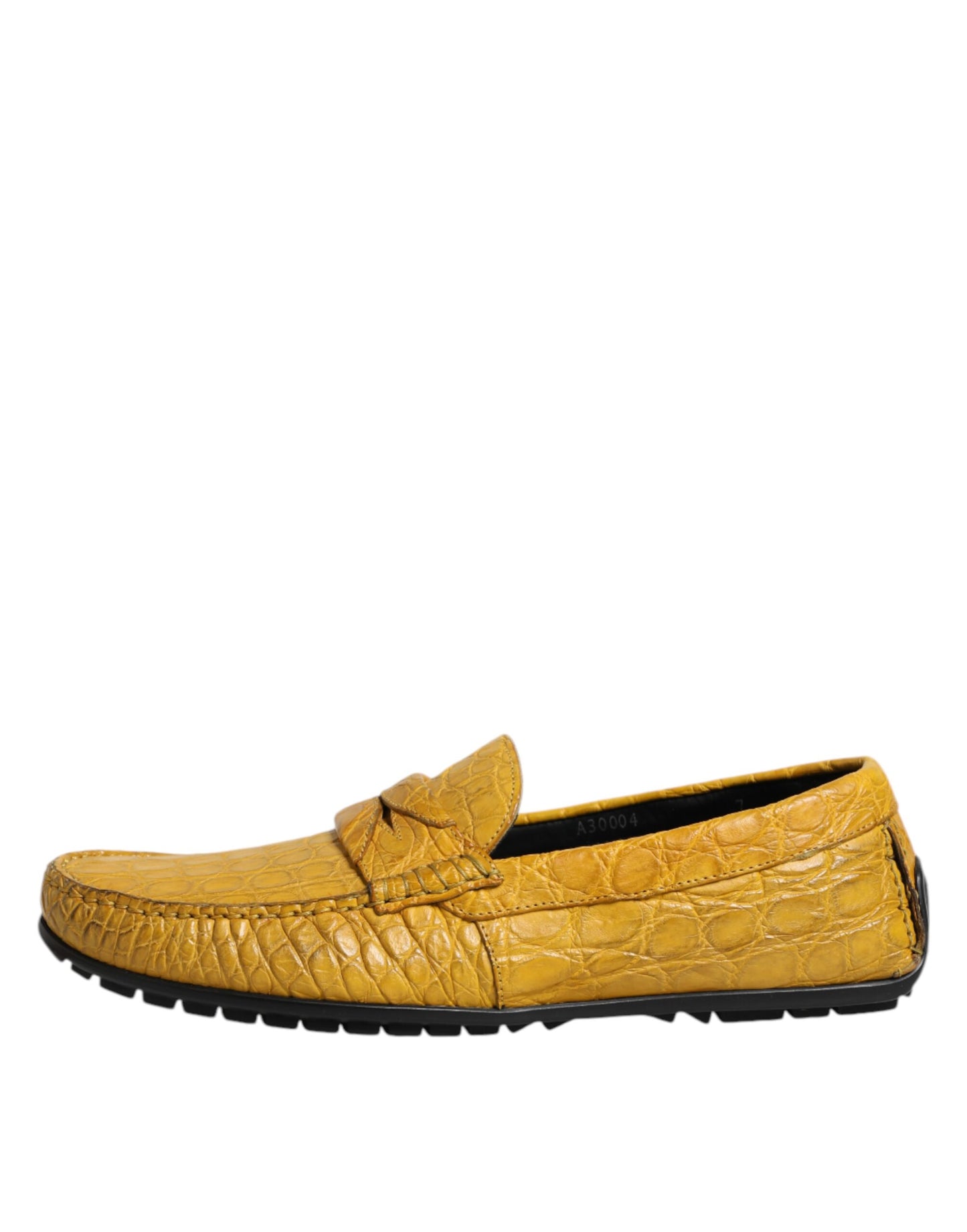 Mocasines de piel exótica amarilla sin cordones