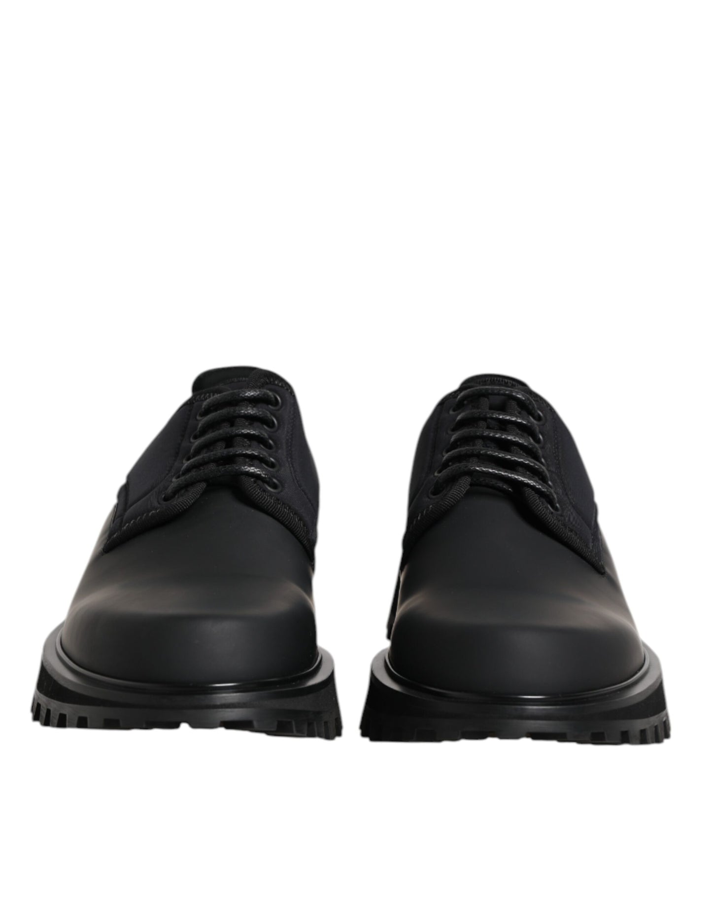 Zapatos de vestir de trekking de cuero negro con cordones