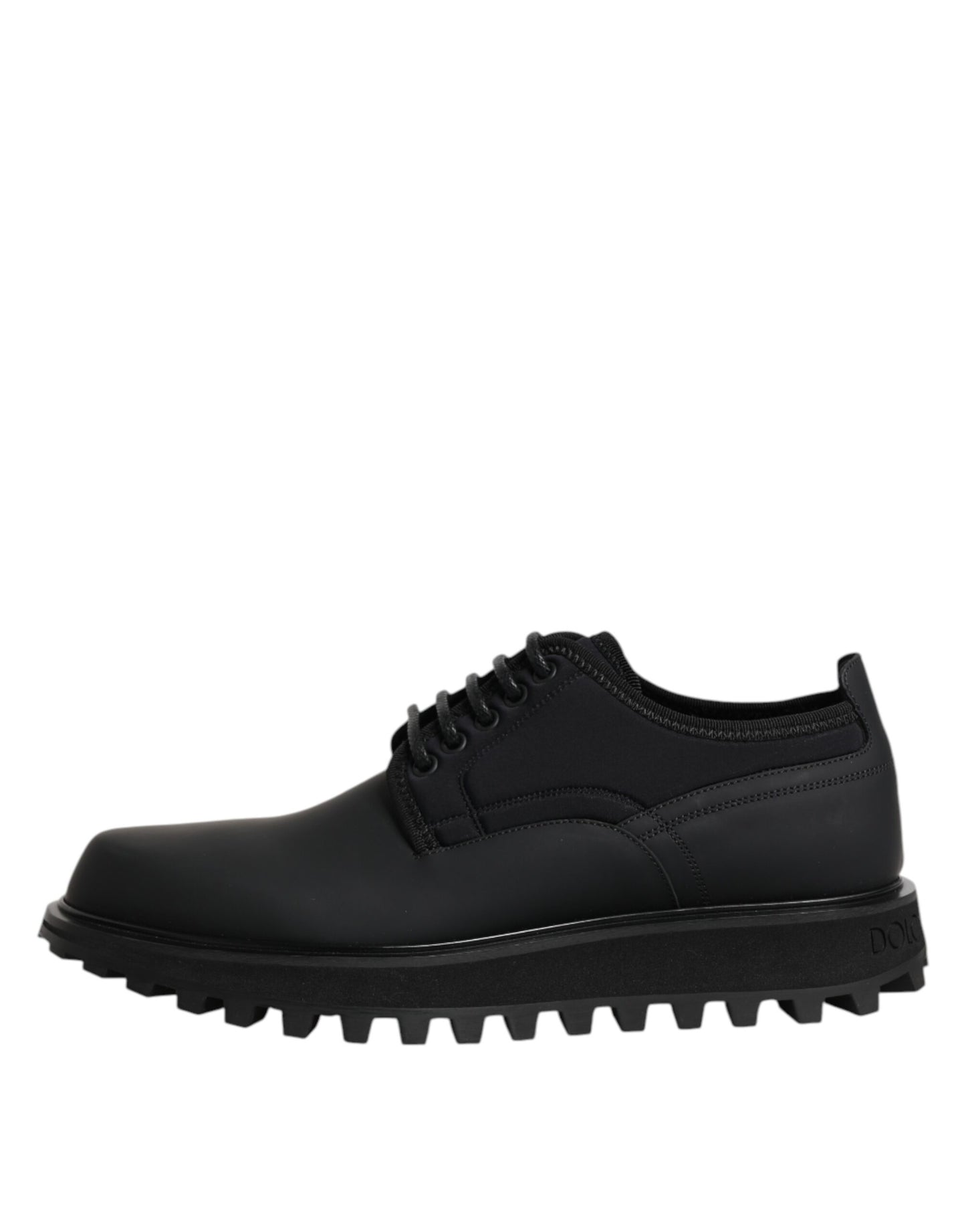 Zapatos de vestir de trekking de cuero negro con cordones