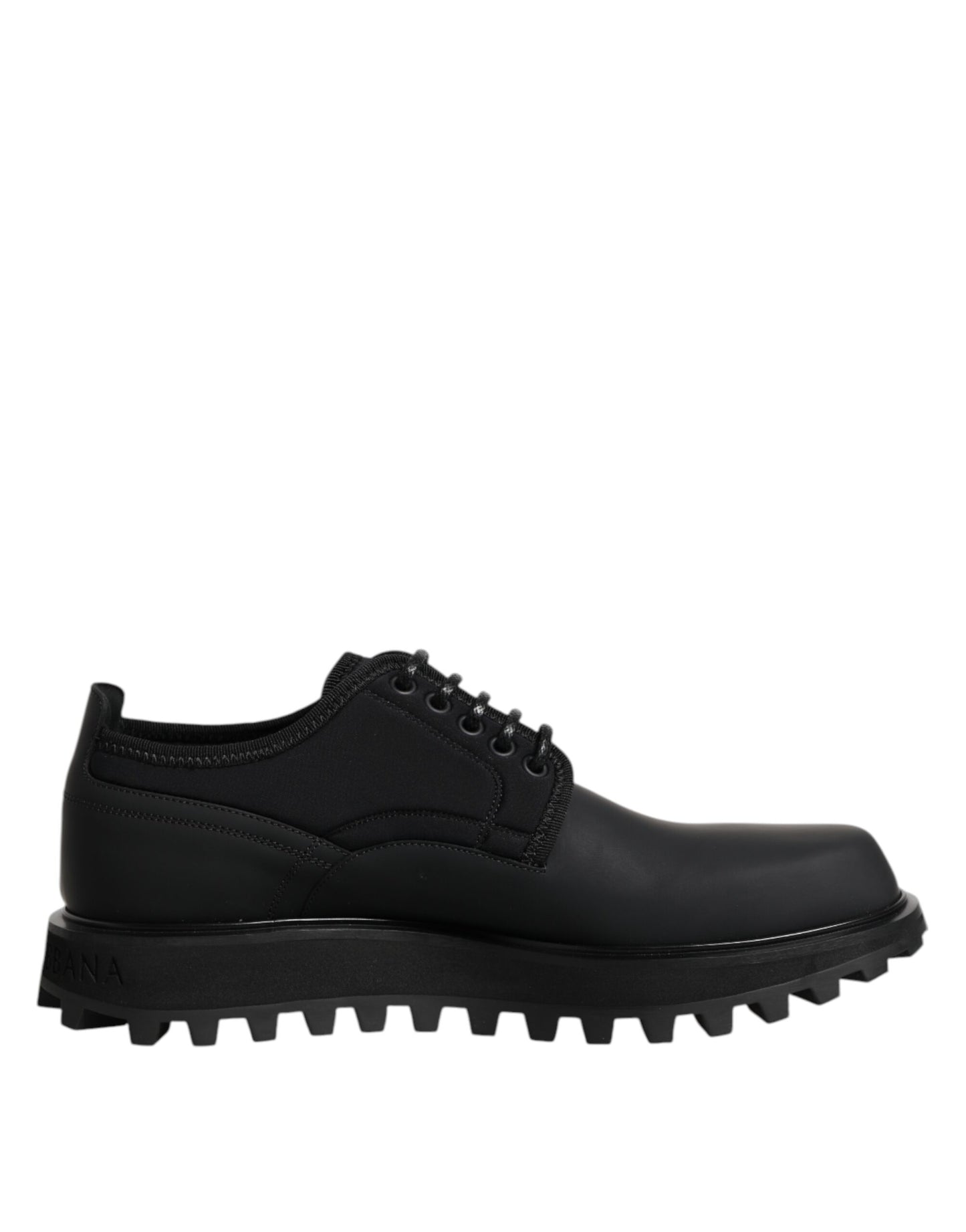 Zapatos de vestir de trekking de cuero negro con cordones
