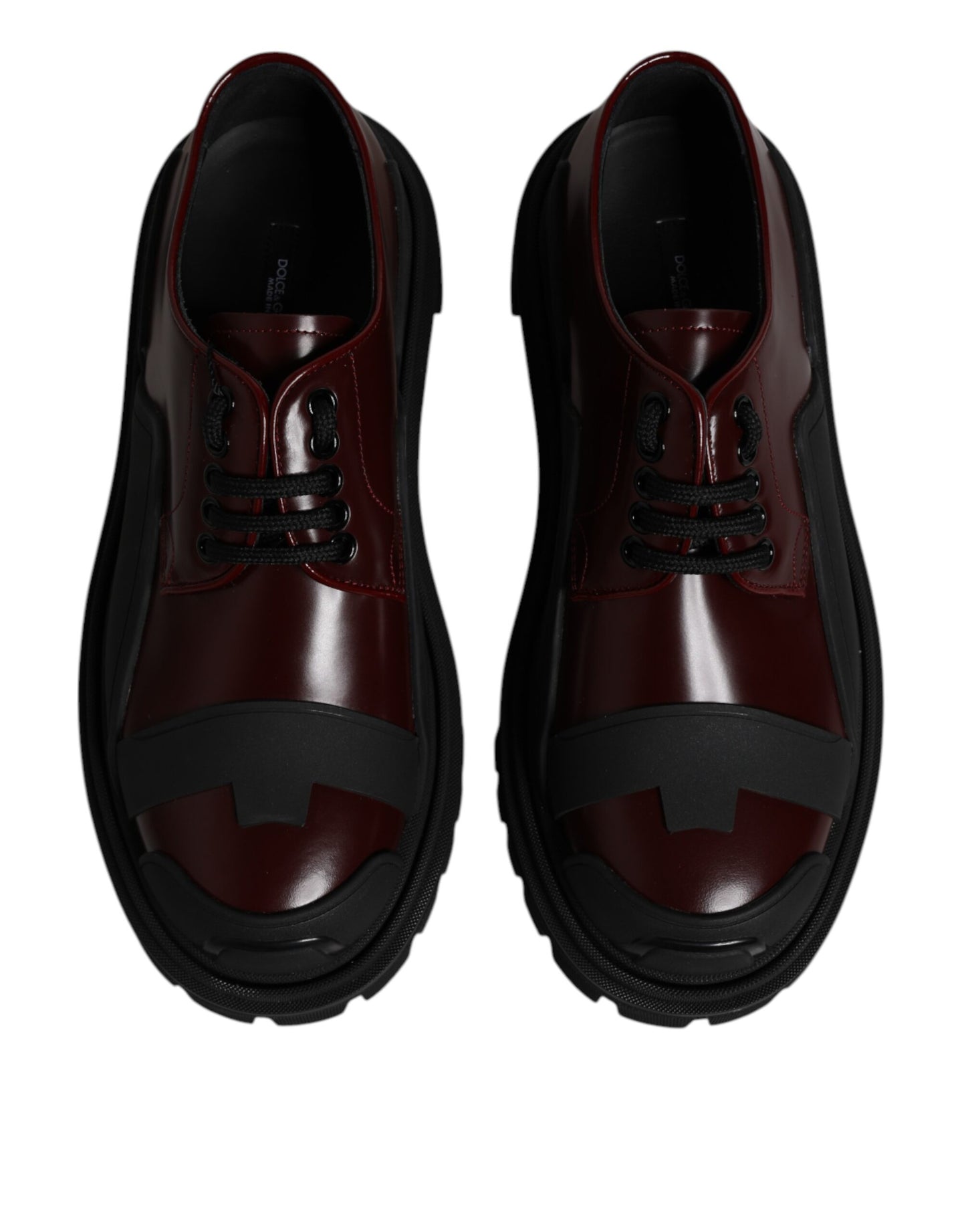 Zapatos de vestir de trekking con cordones de cuero rojo