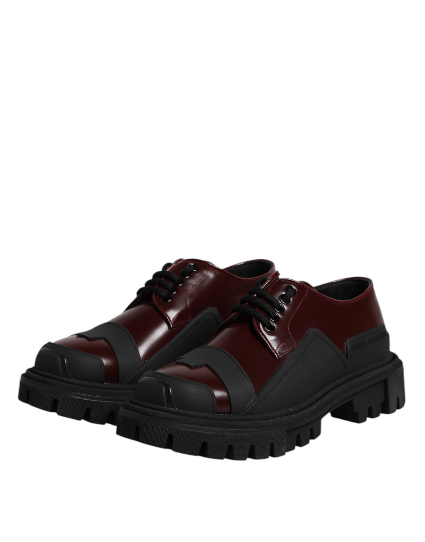 Zapatos de vestir de trekking con cordones de cuero rojo