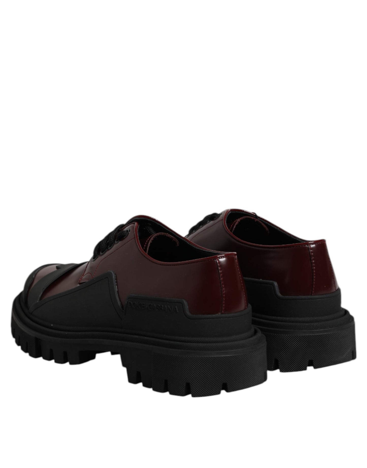 Zapatos de vestir de trekking con cordones de cuero rojo